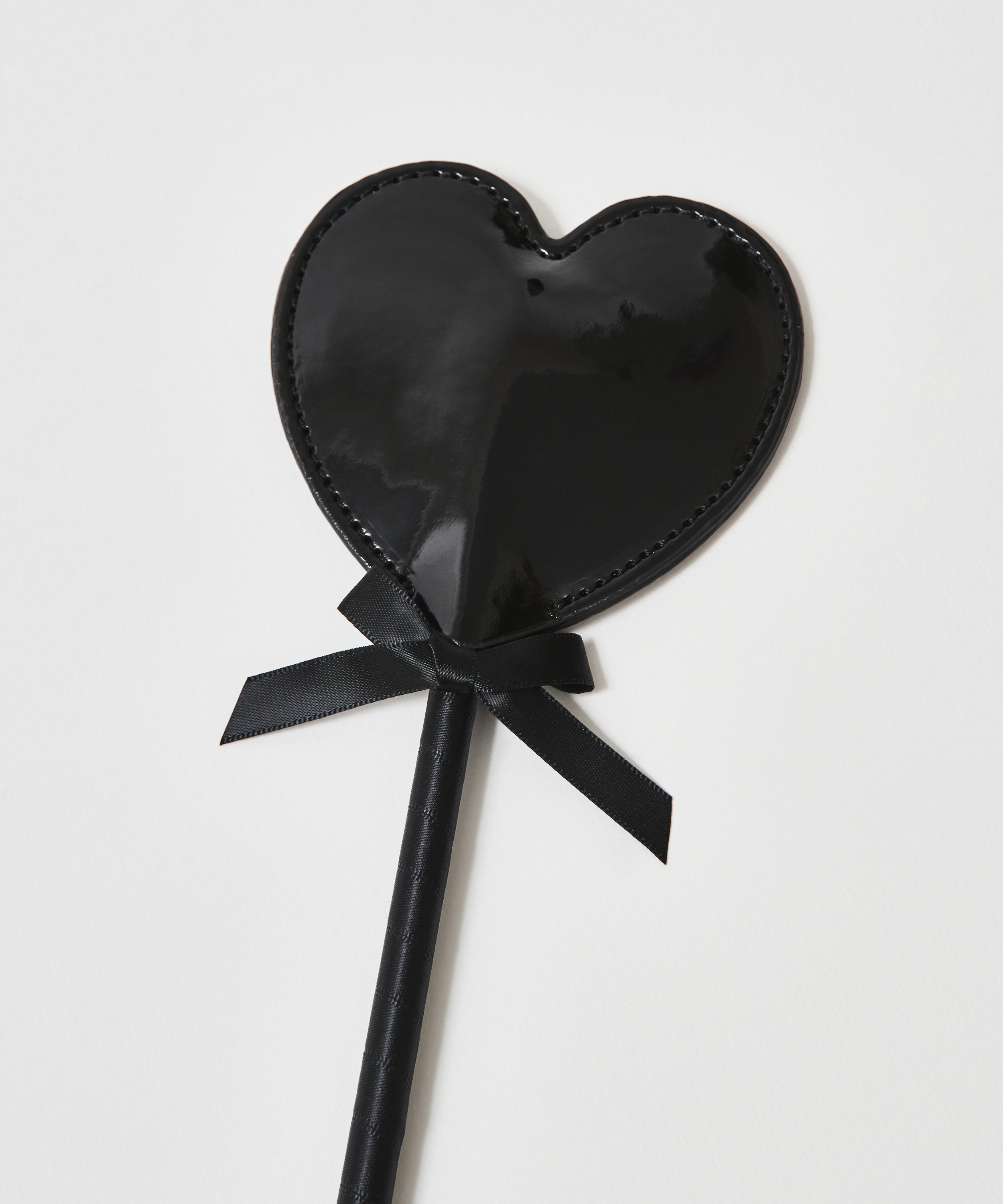 Private pisk med lærlook, Svart, main