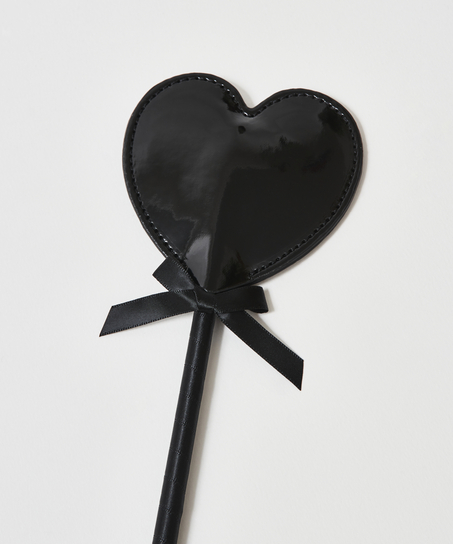 Private pisk med lærlook, Svart