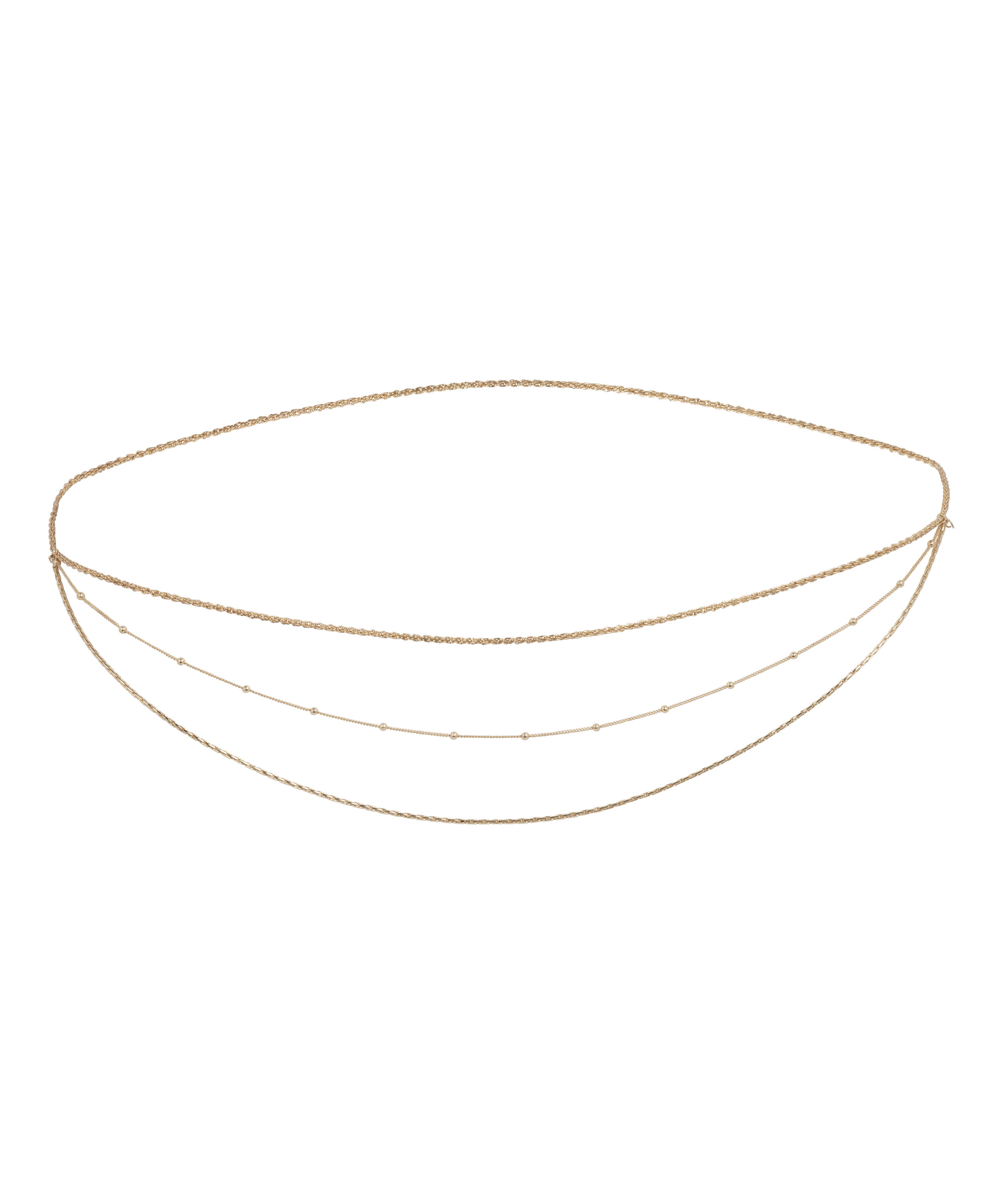 Hoftekjede med perle, Gul