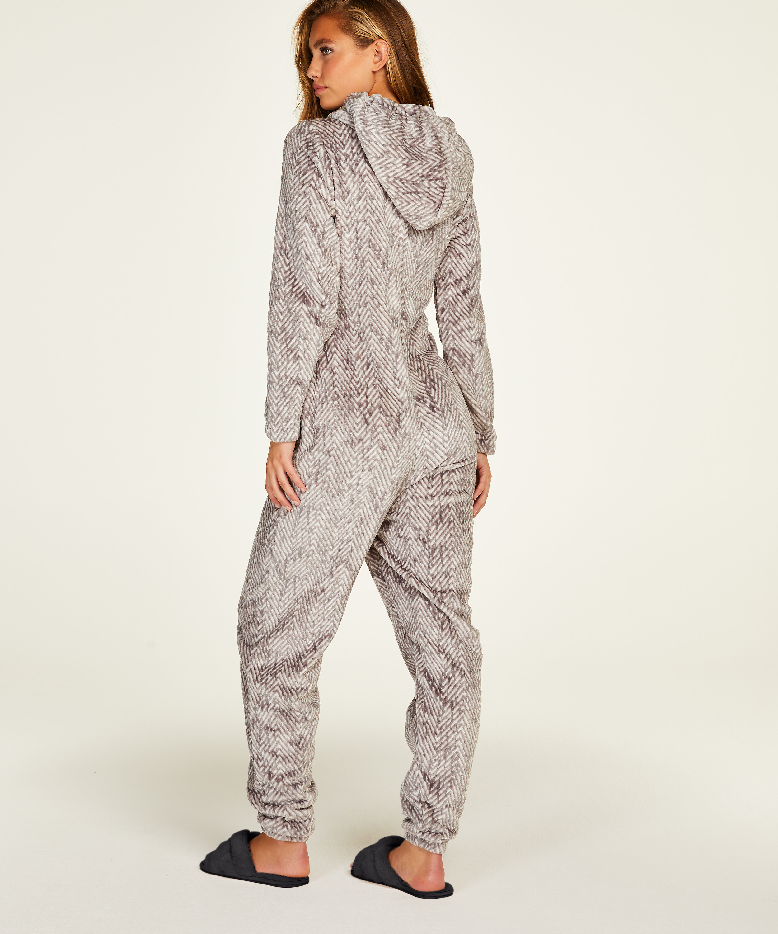 Onesie flanellfleece, Grå, main