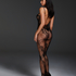 Private open lace catsuit, Svart