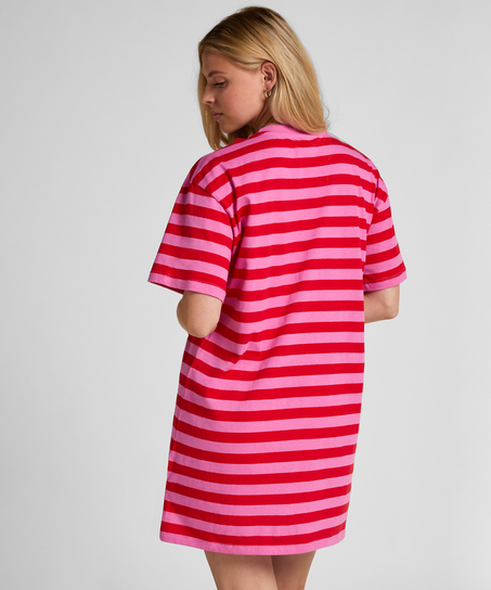 Nattskjorte med rund hals, Rosa