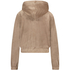Hoodie jakke i velur, Brun