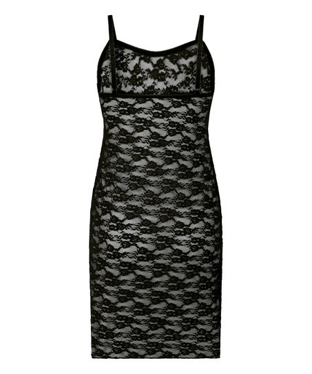 Slipdress Allover Lace, Svart