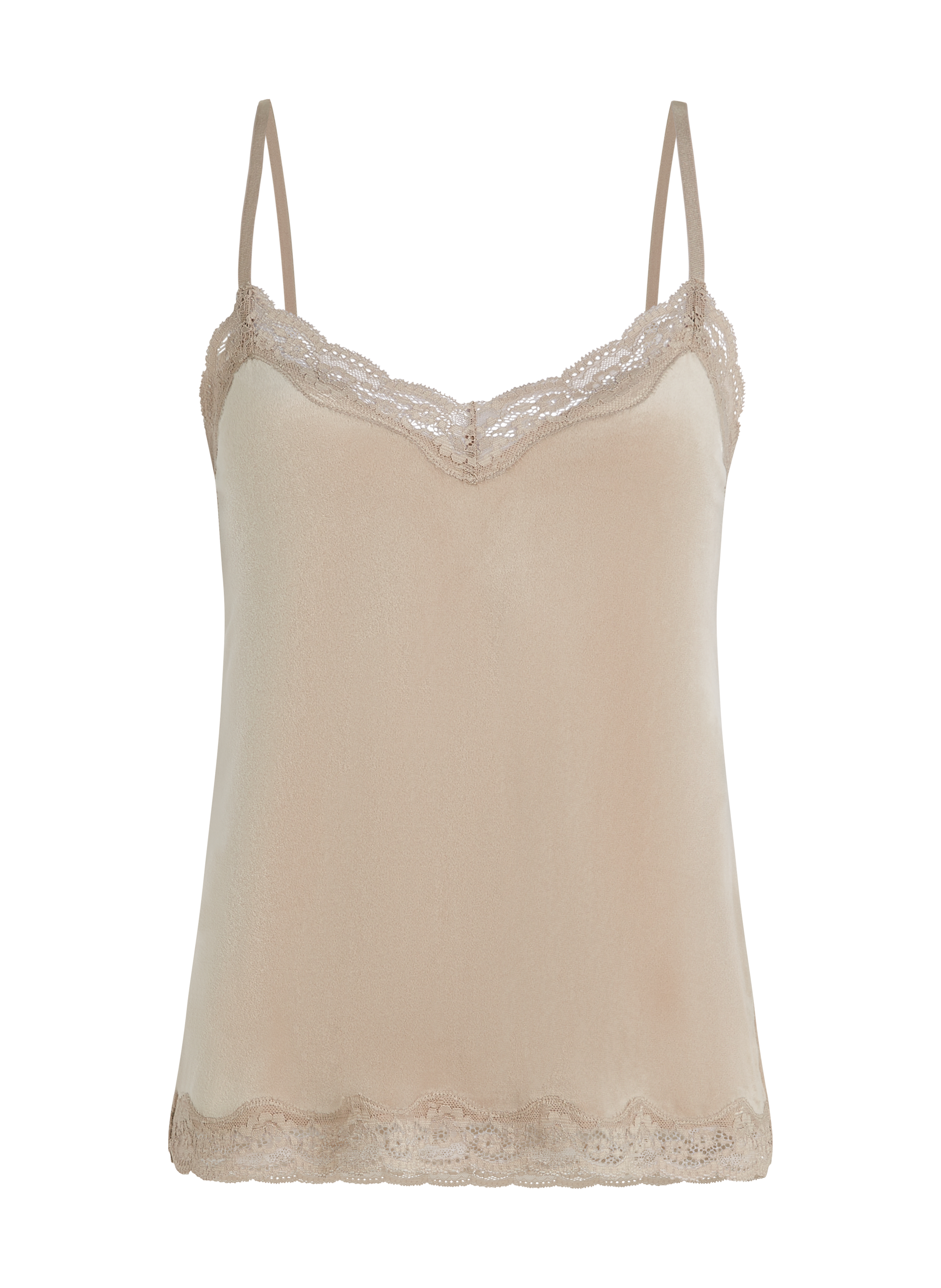 Cami-topp Velours Lace, Beige, main