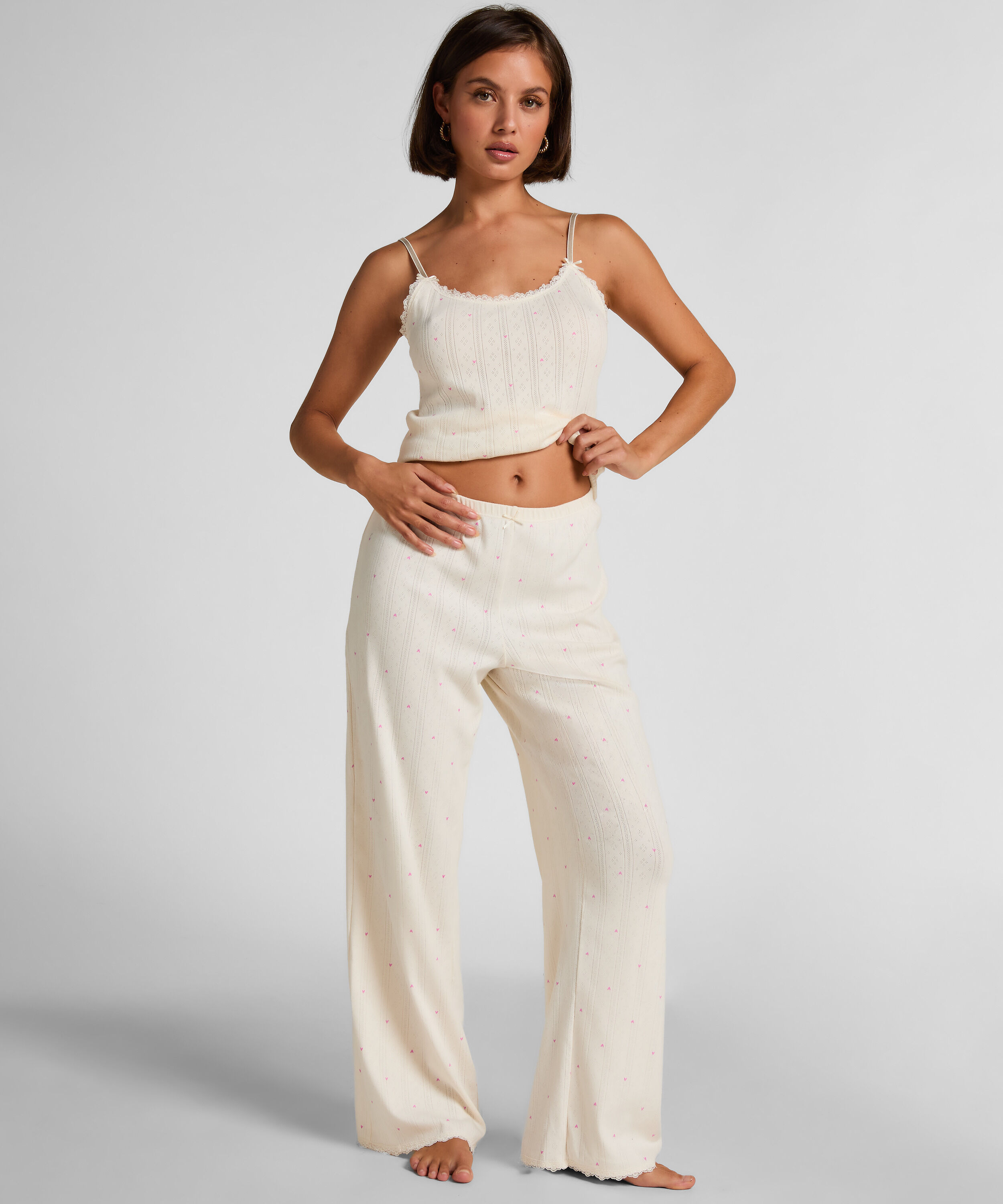 Pointelle Pant, Hvit