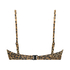 Leopard polstret bikinitopp uten stropper, Brun