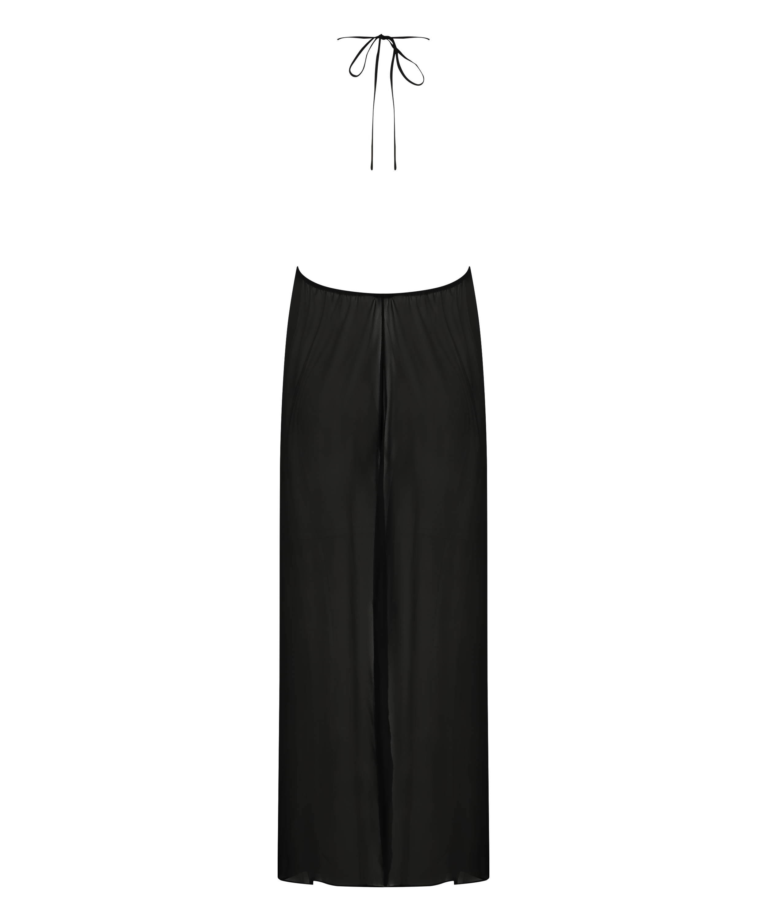 Satin Chiffon kjole Lily, Svart, main