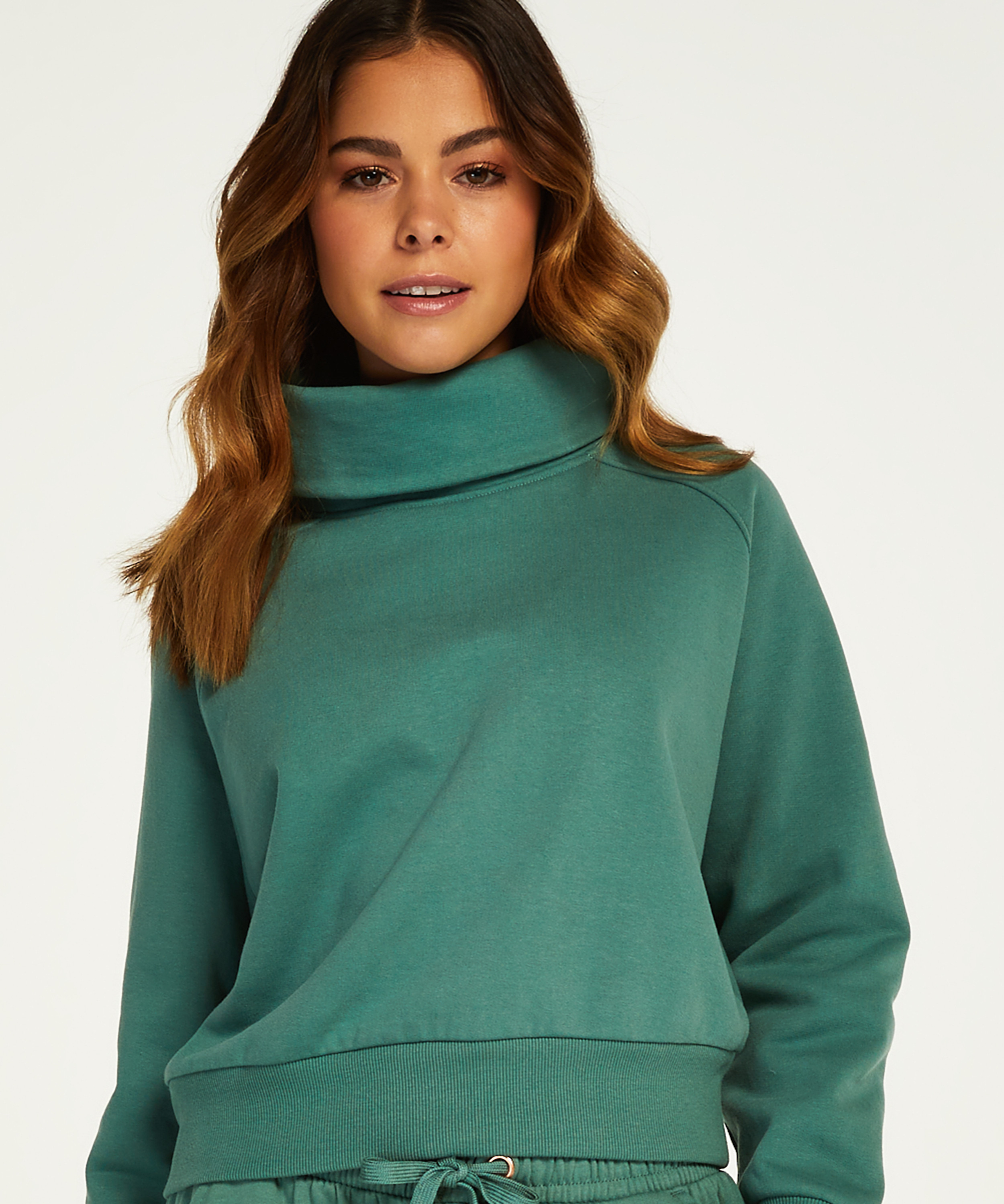 Funnel Neck sweater, Grønn, main