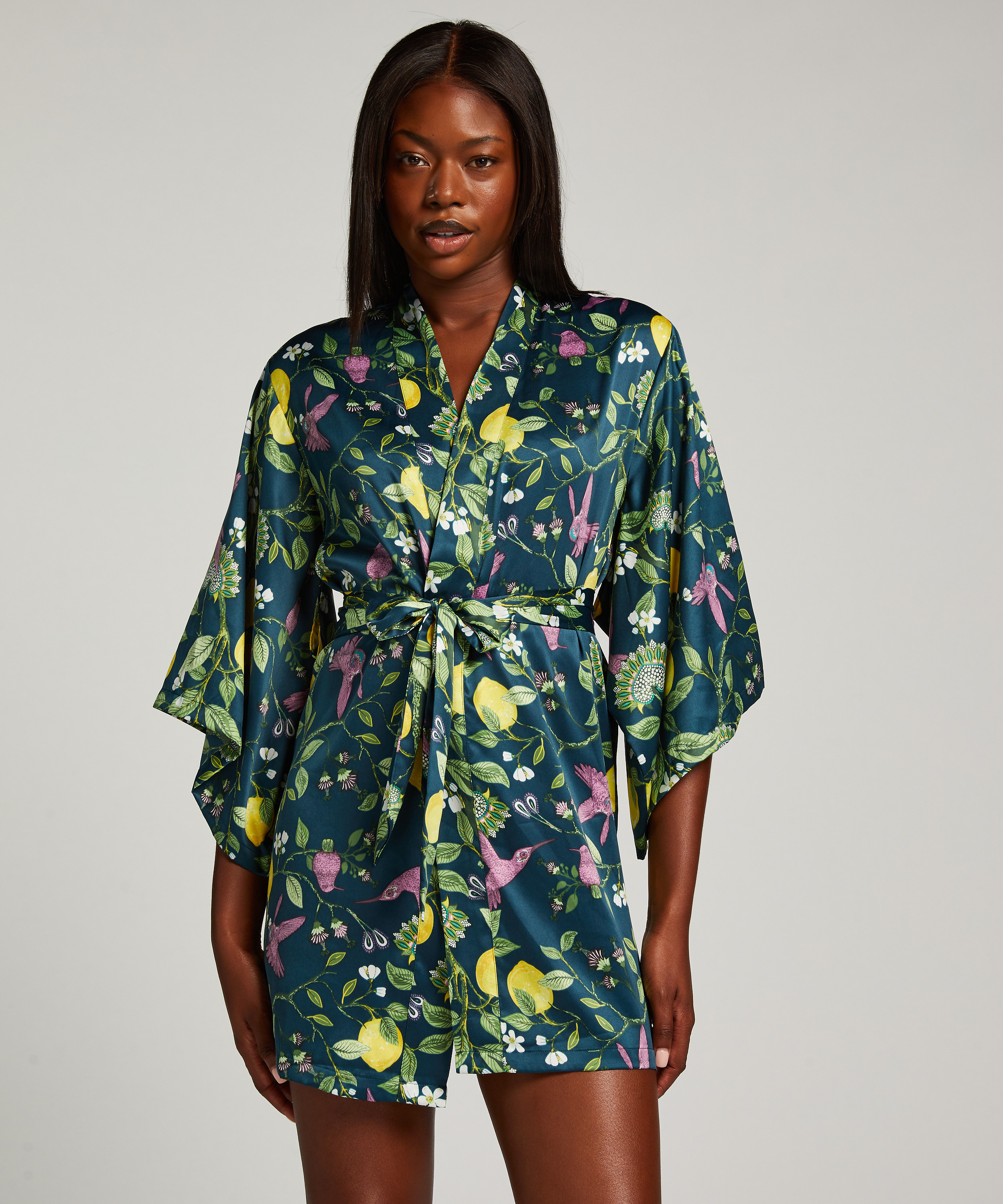 Kimono Satin, Blå, main