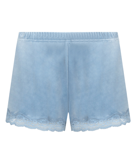 Shorts i blondevelur, Blå