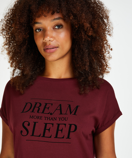 Nattskjorte med rund hals, R&oslash;d