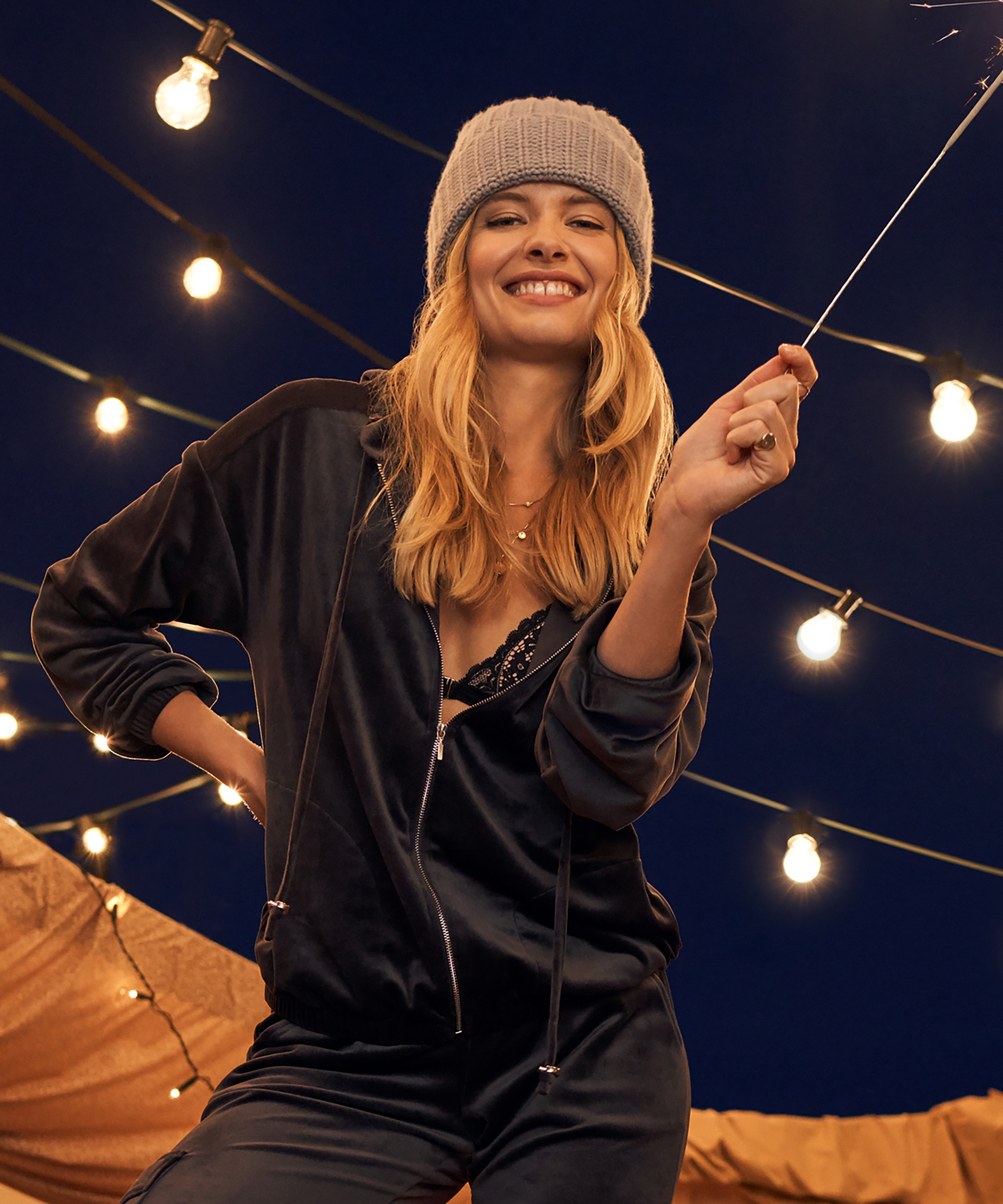 Jacket hoodie velours, Gr&aring;, main