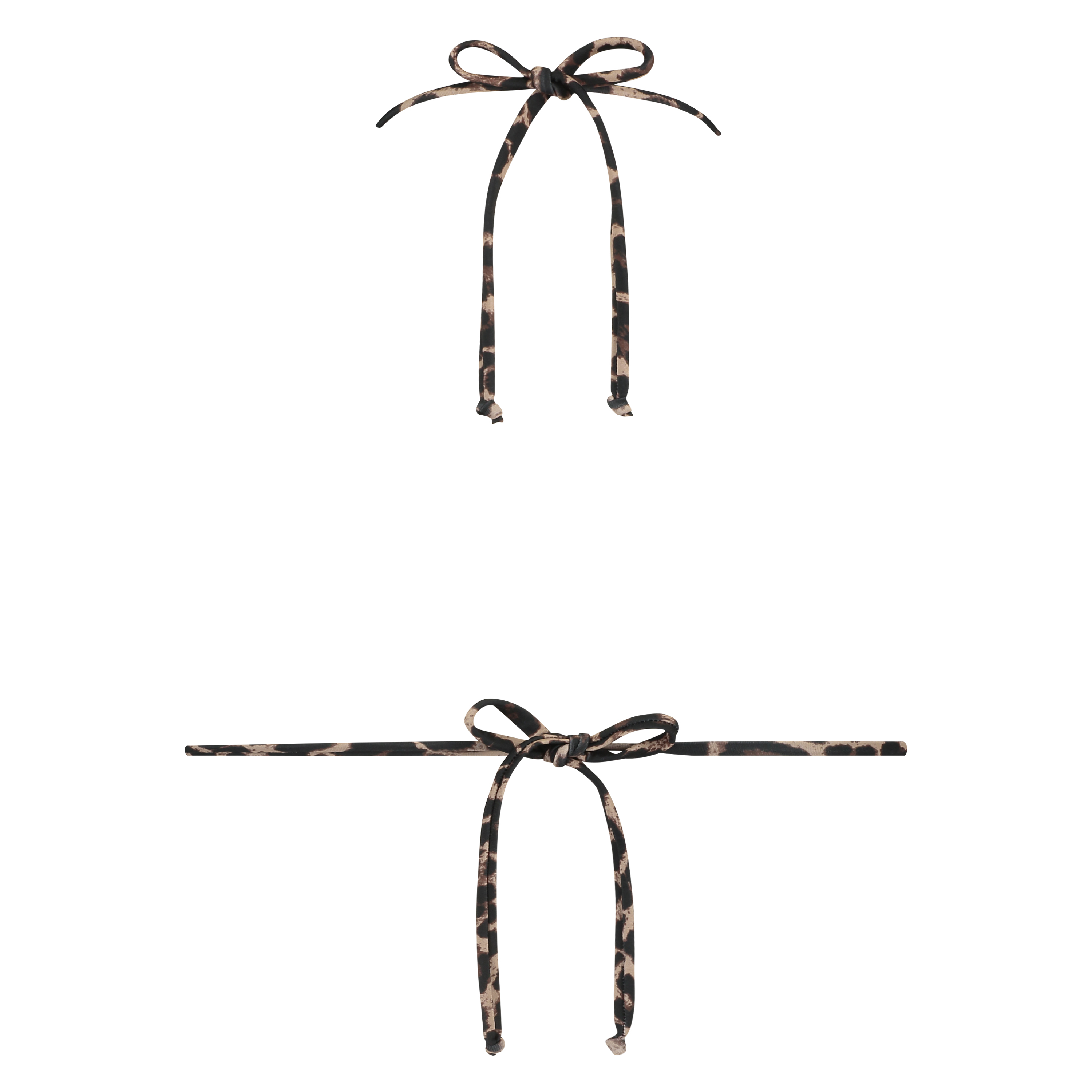 Leopard mini triangle bikini top, Brun, main