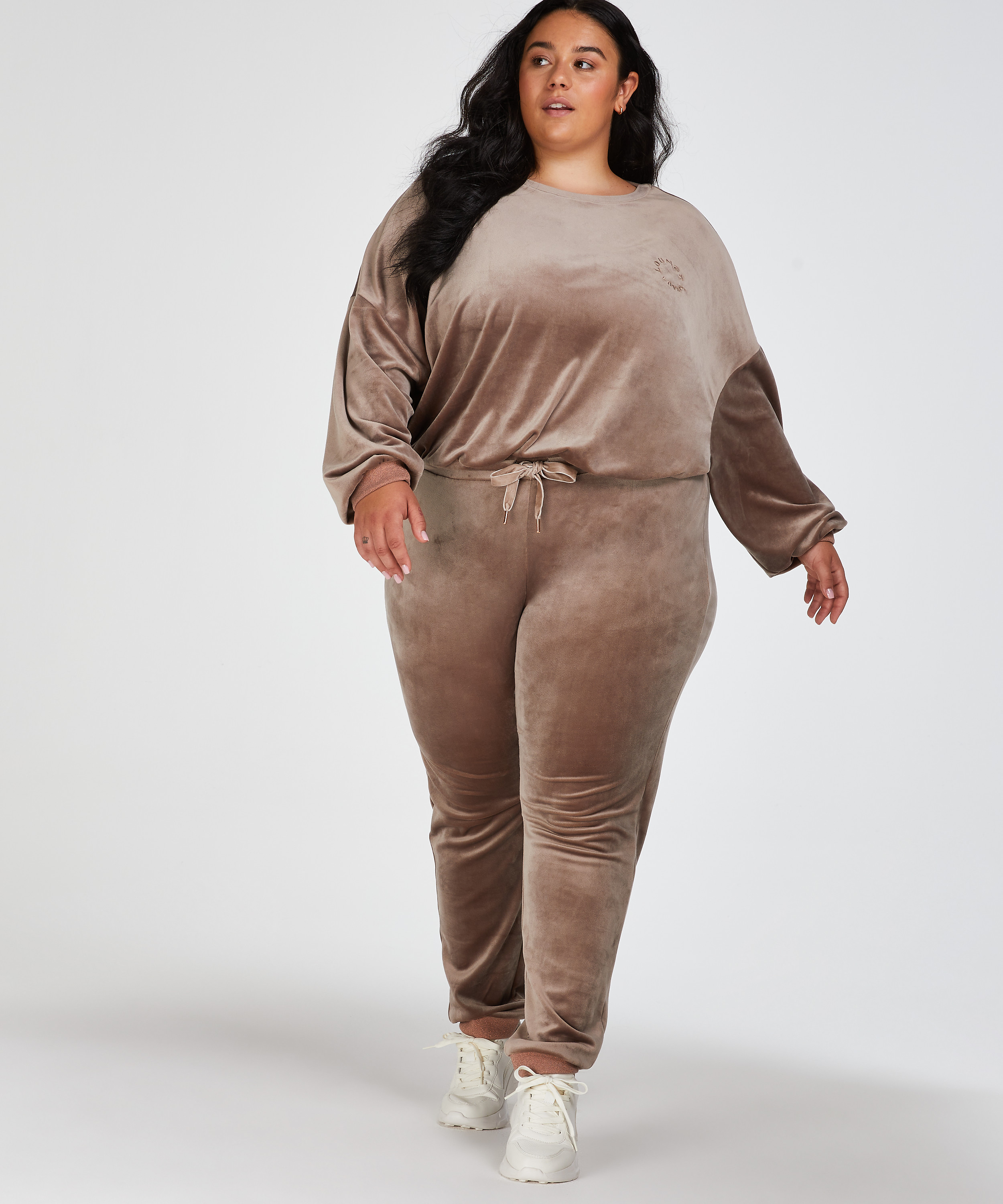 Lurex velurtopp, Brun, main