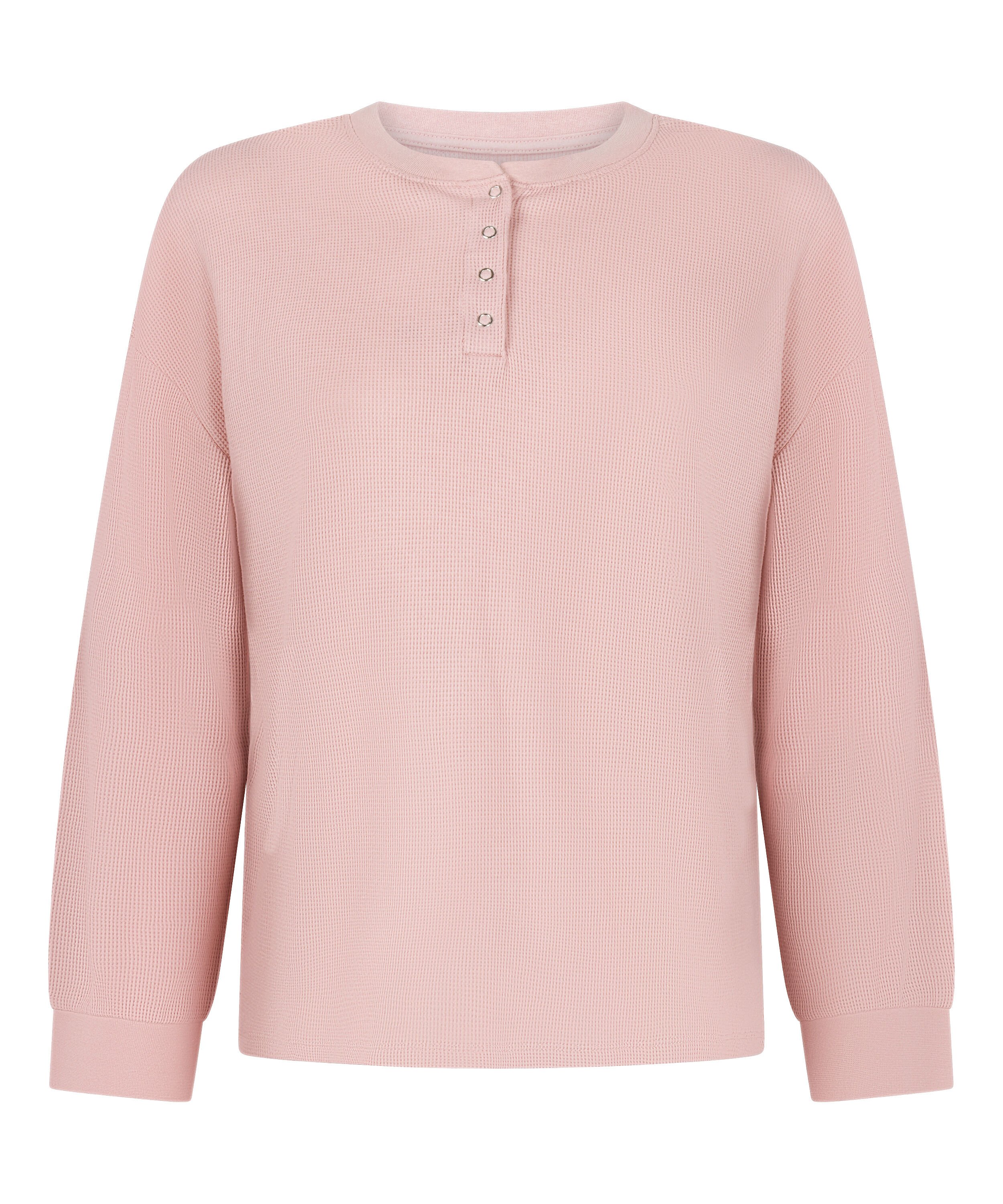 Topp Waffle Henley, Rosa