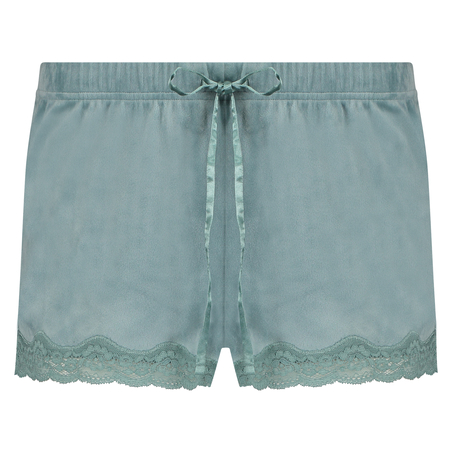 Velvet lace shorts, Gr&oslash;nn