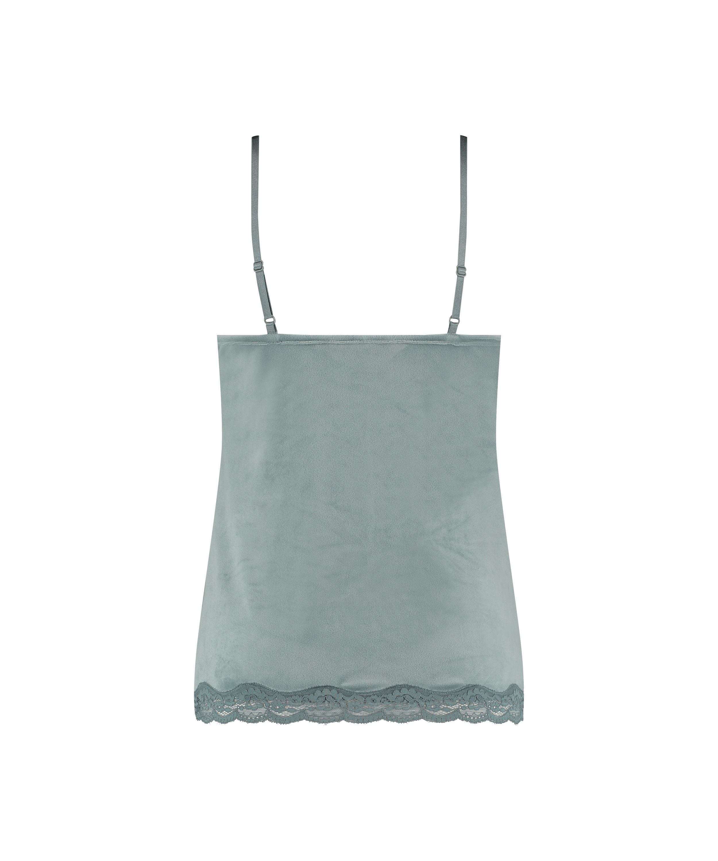 Cami-topp Velours Lace, Bl&aring;, main
