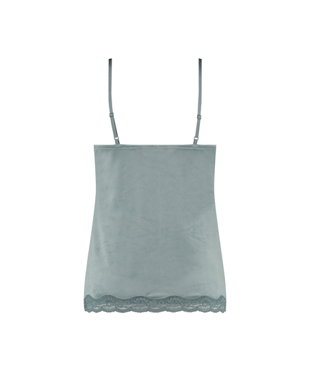 Cami-topp Velours Lace, Bl&aring;