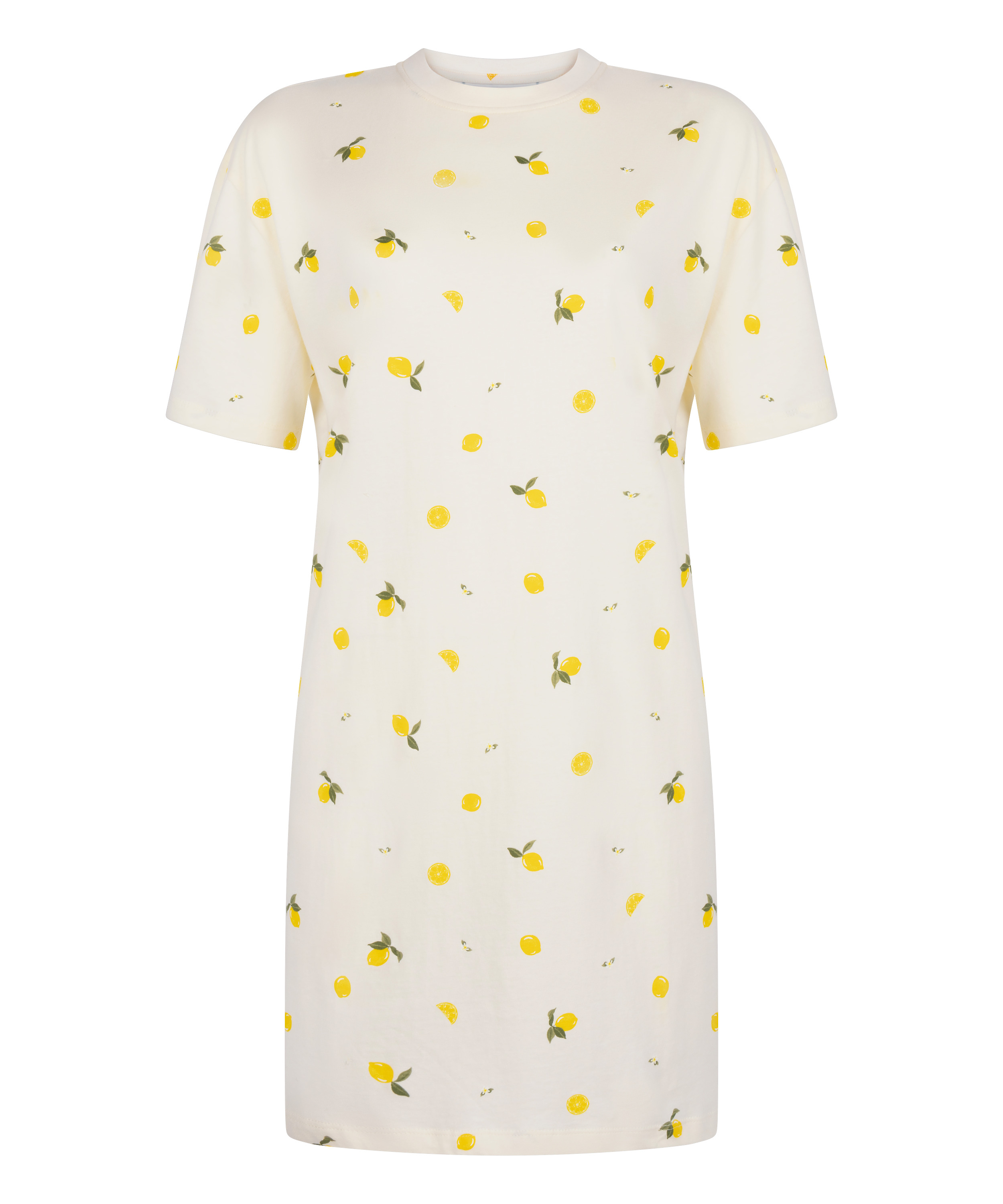 Nattskjorte med rund hals, Hvit, main