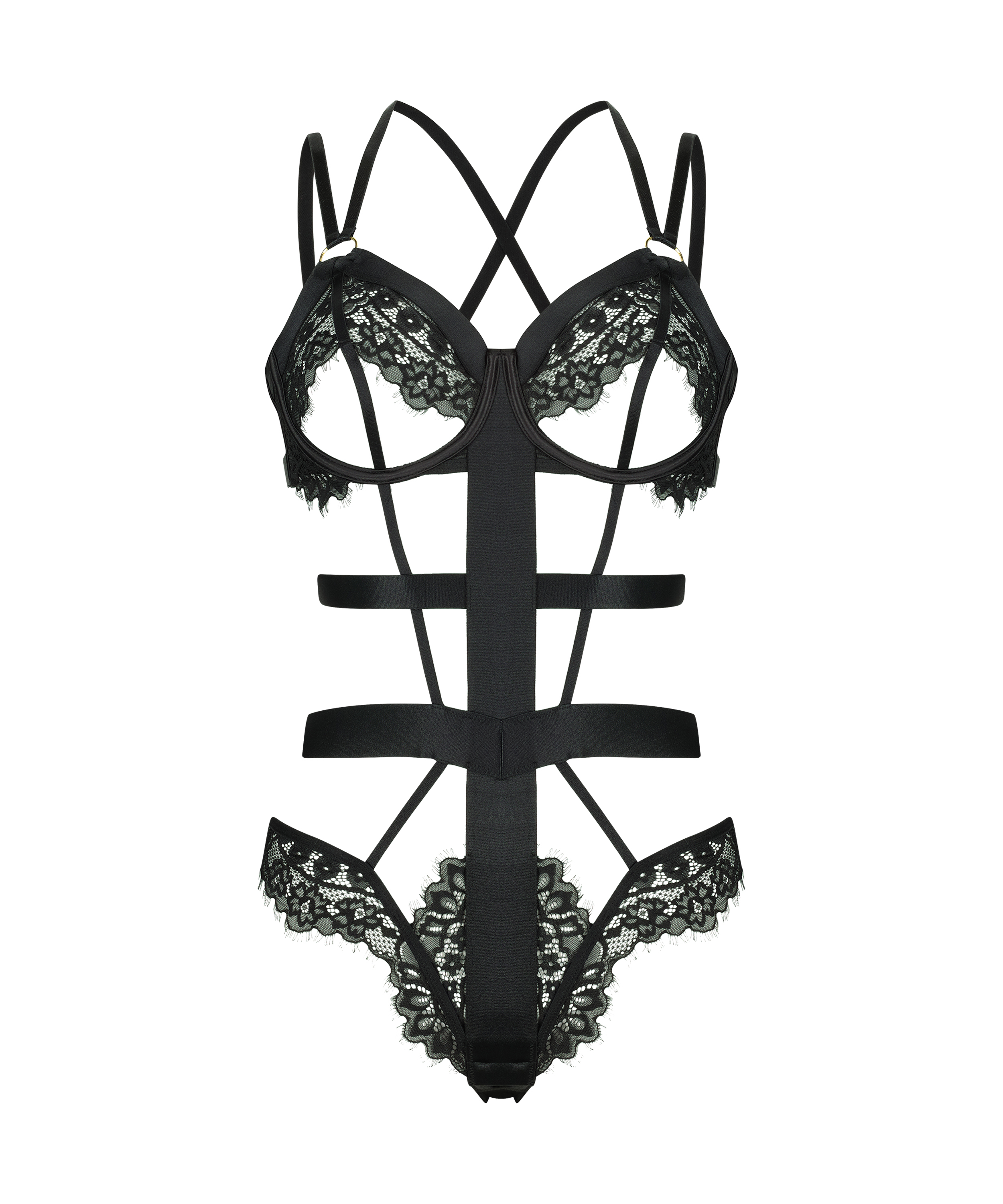 Private åpent skritt body Flora, Svart, main