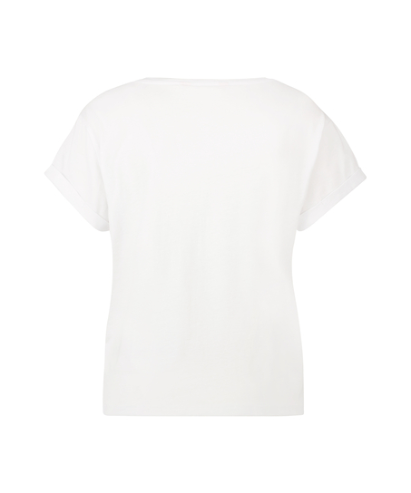 Pink Ribbon kortermet topp, Hvit