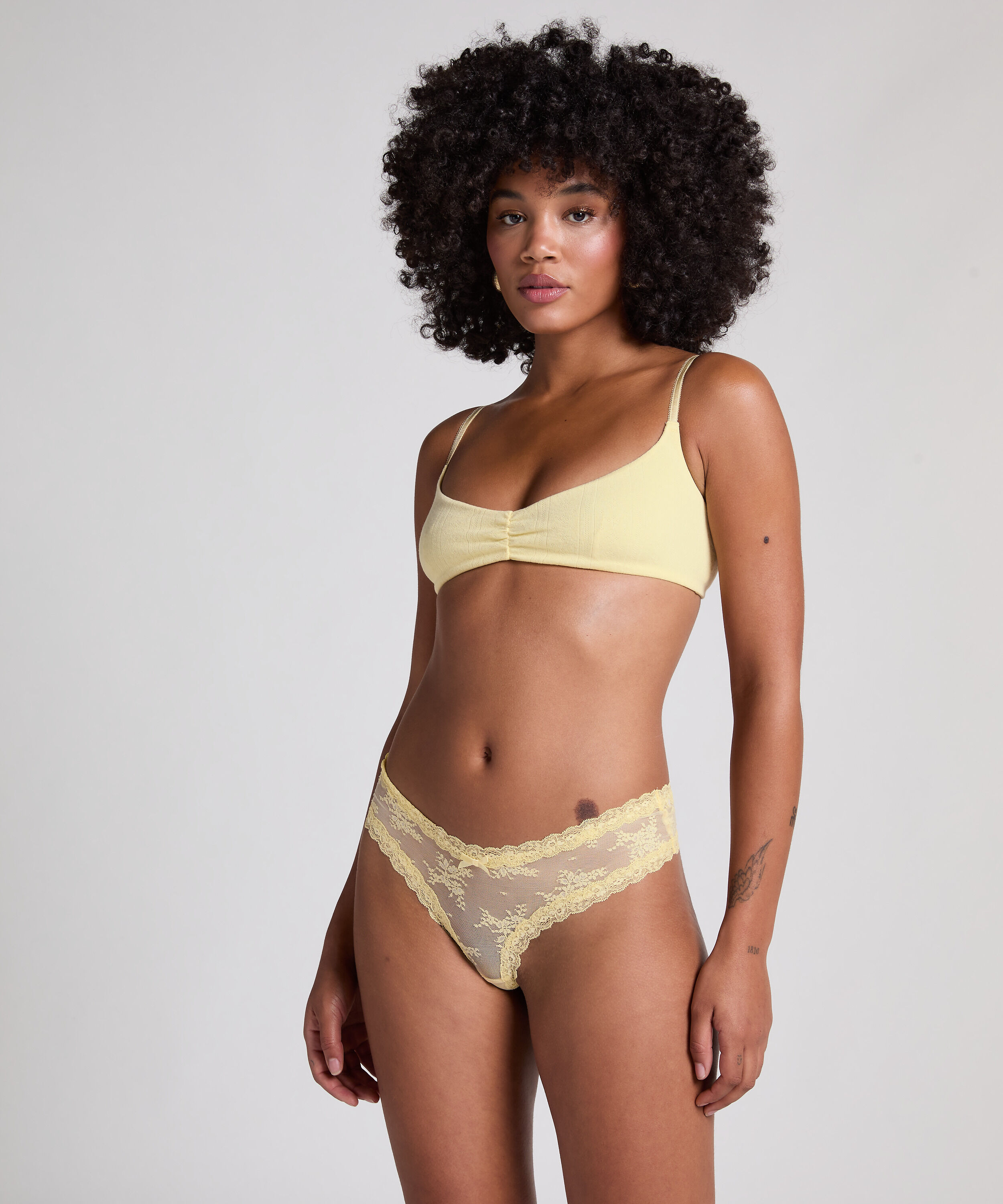 Brasiliansk truse V-shape Mesh, Gul