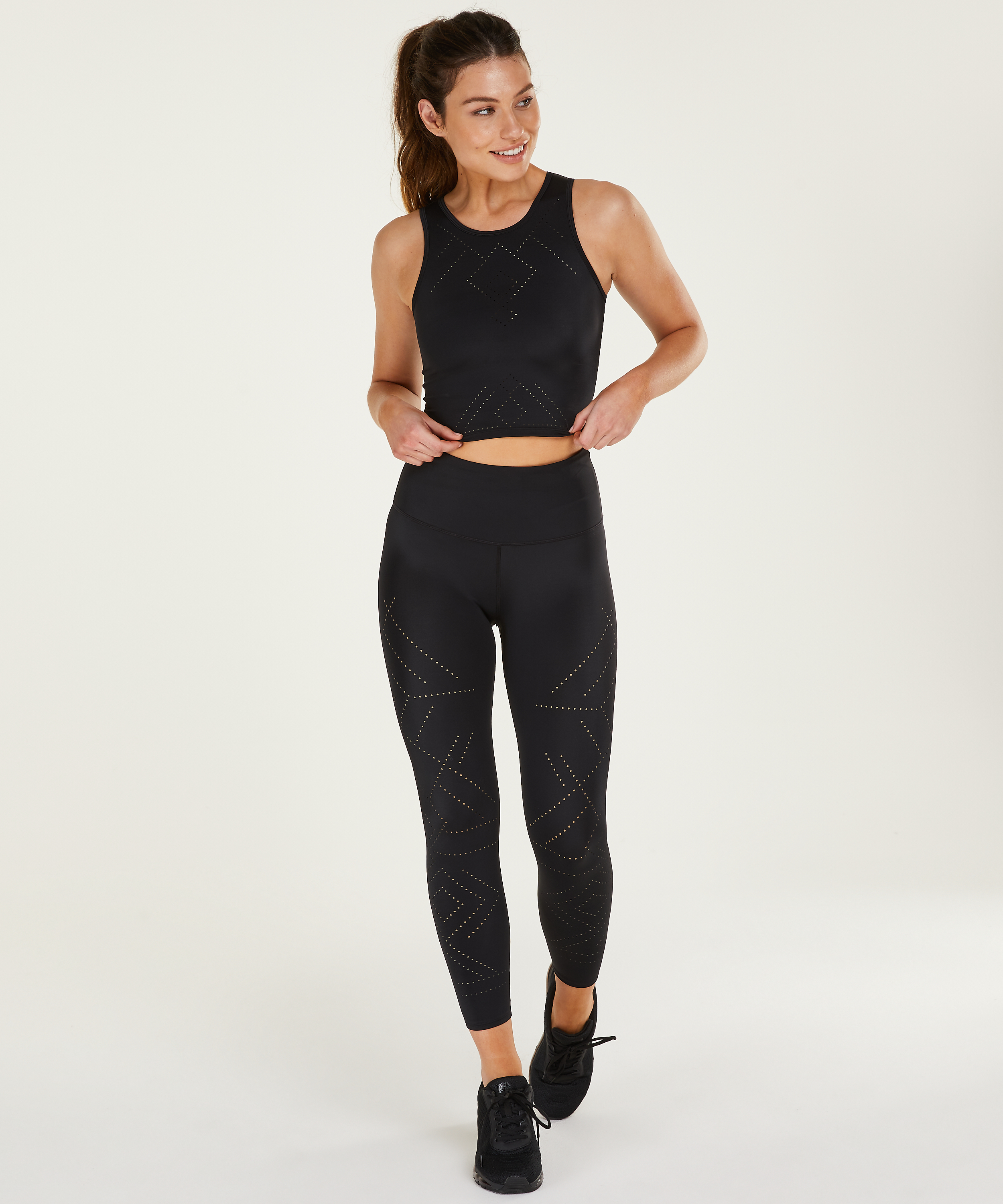 HKMX Naira crop-topp for trening, Svart, main