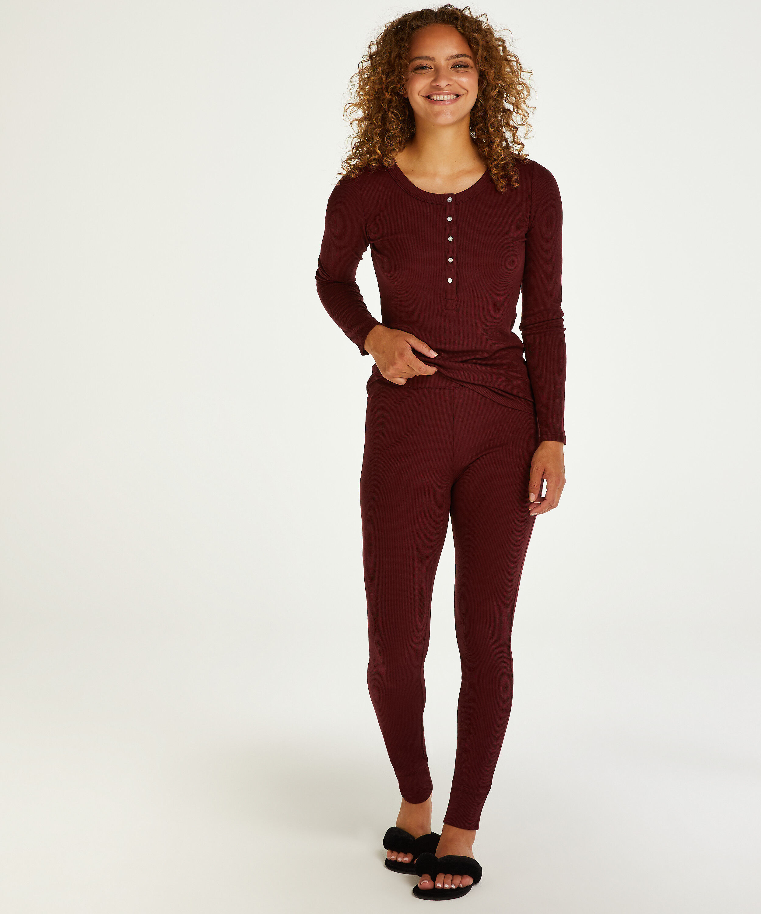 Waffle Placket pysjamas, Lilla