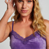 Cami-topp Velours Lace, Lilla