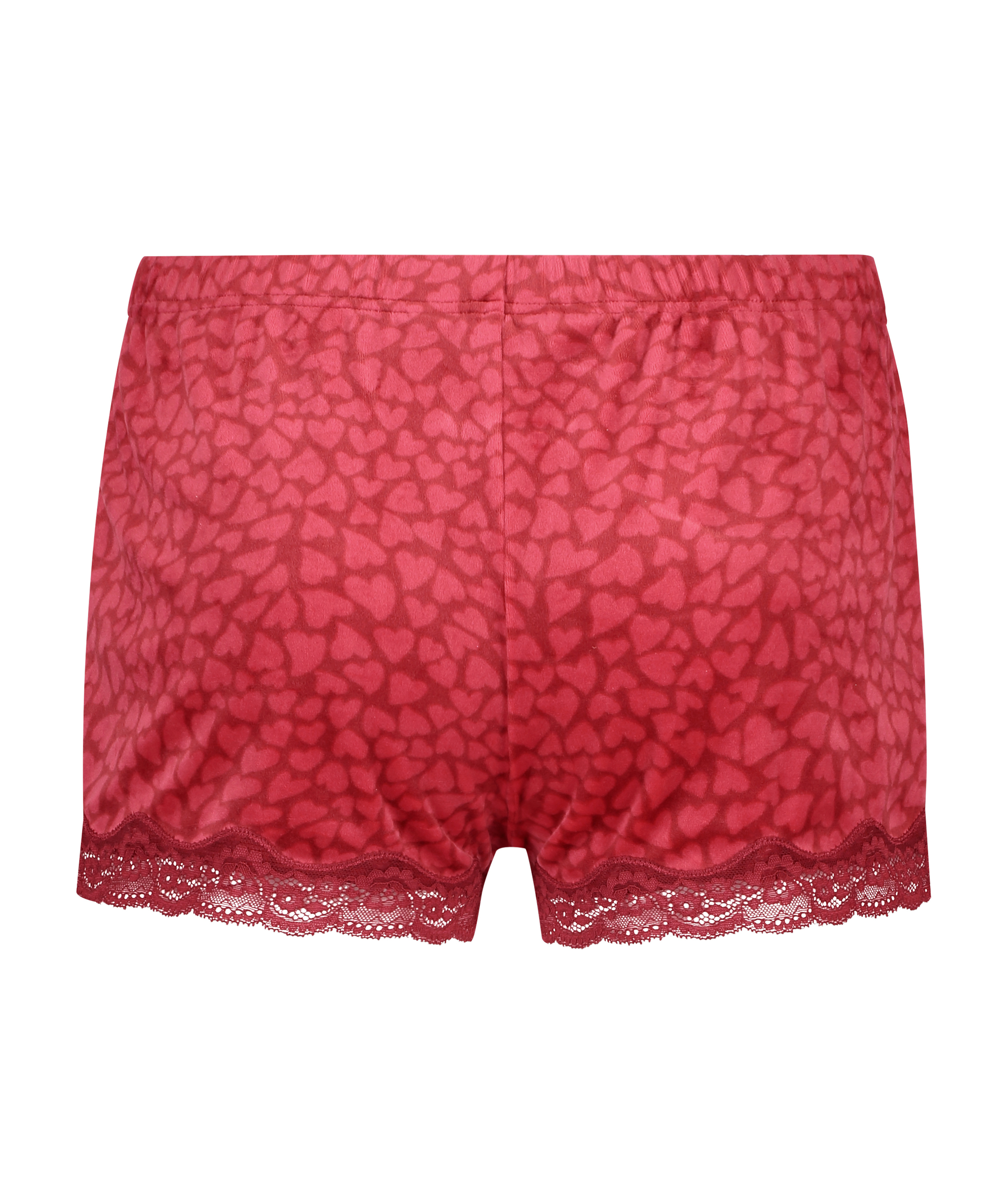 Velvet lace shorts, R&oslash;d, main