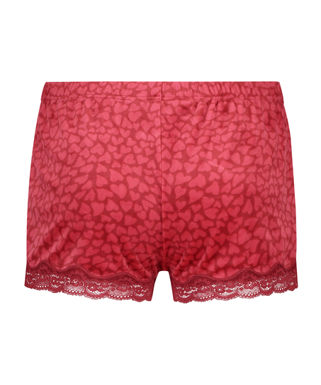 Velvet lace shorts, R&oslash;d