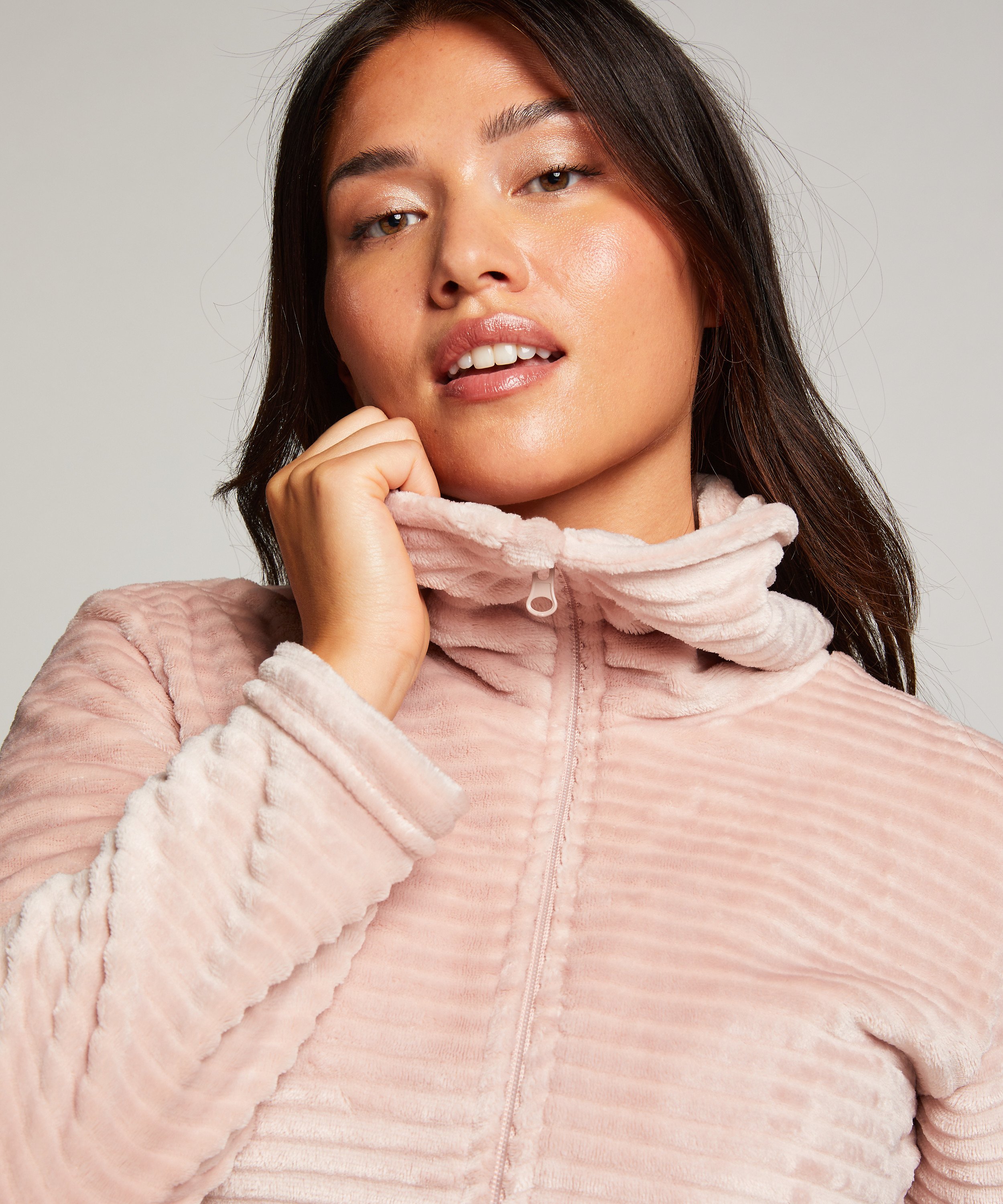 Badekåpe Zip Fleece, Rosa, main