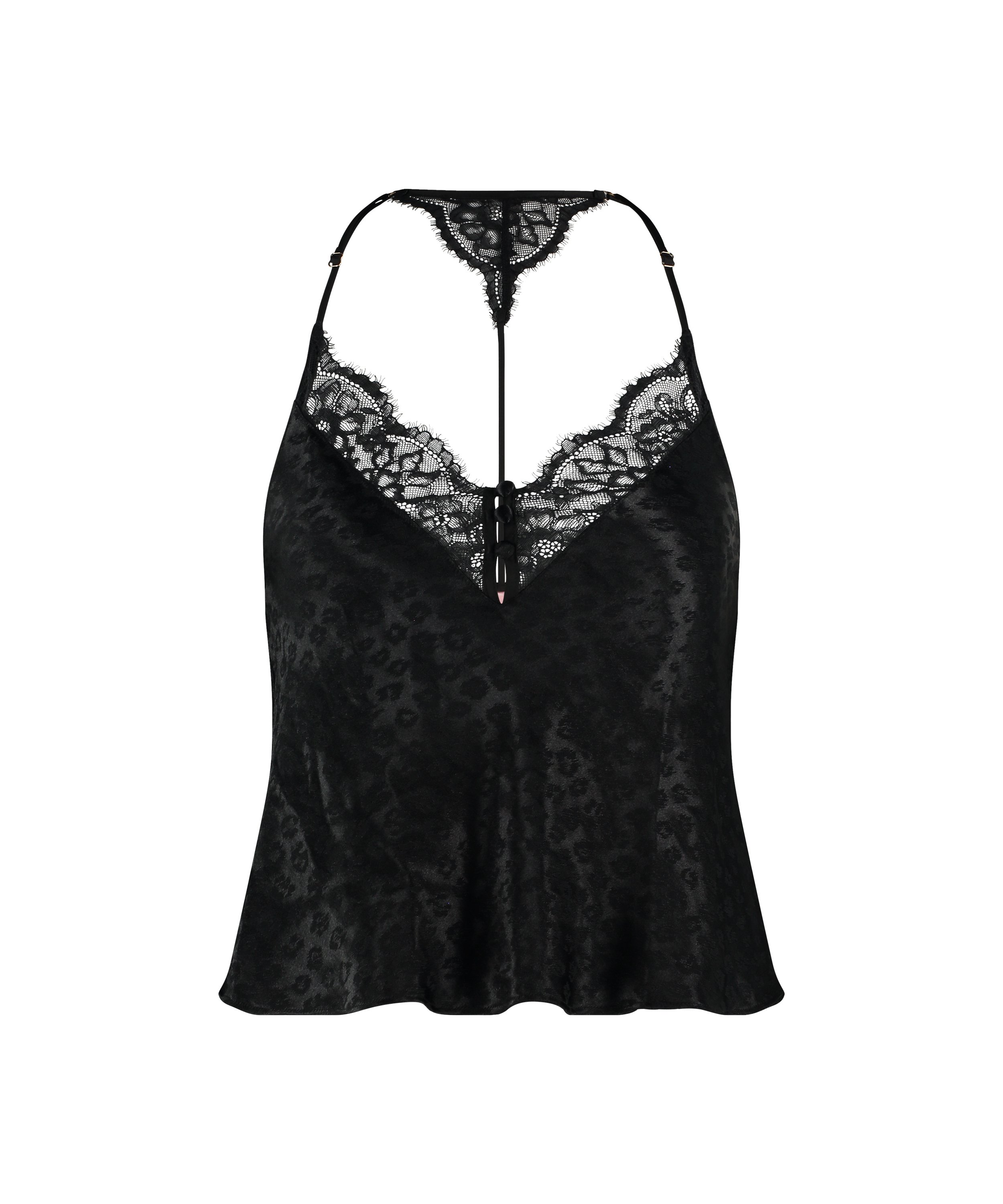Cami-topp Leopard, Svart, main