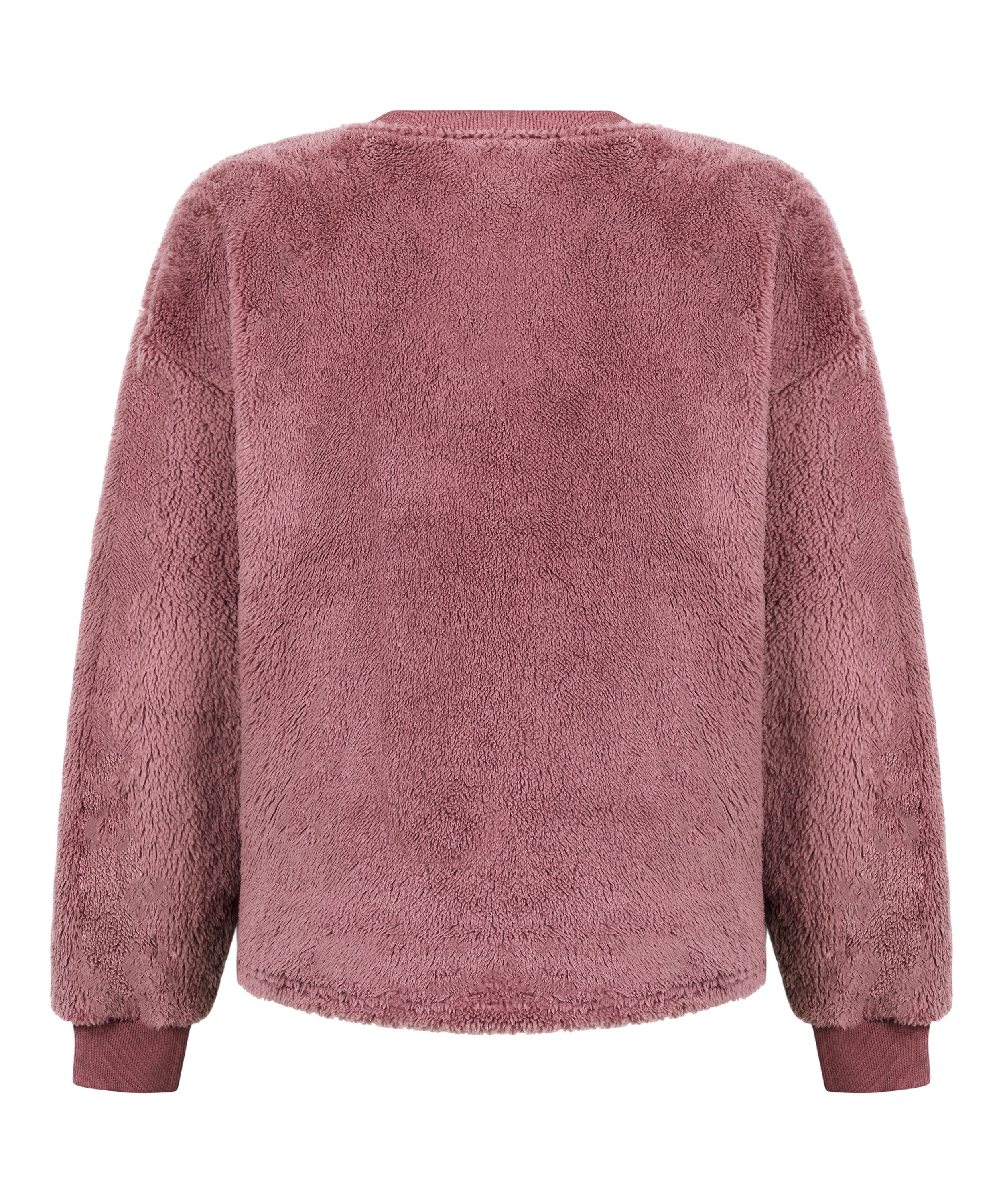 Langermet Topp Fluffy Fleece, Rosa, main