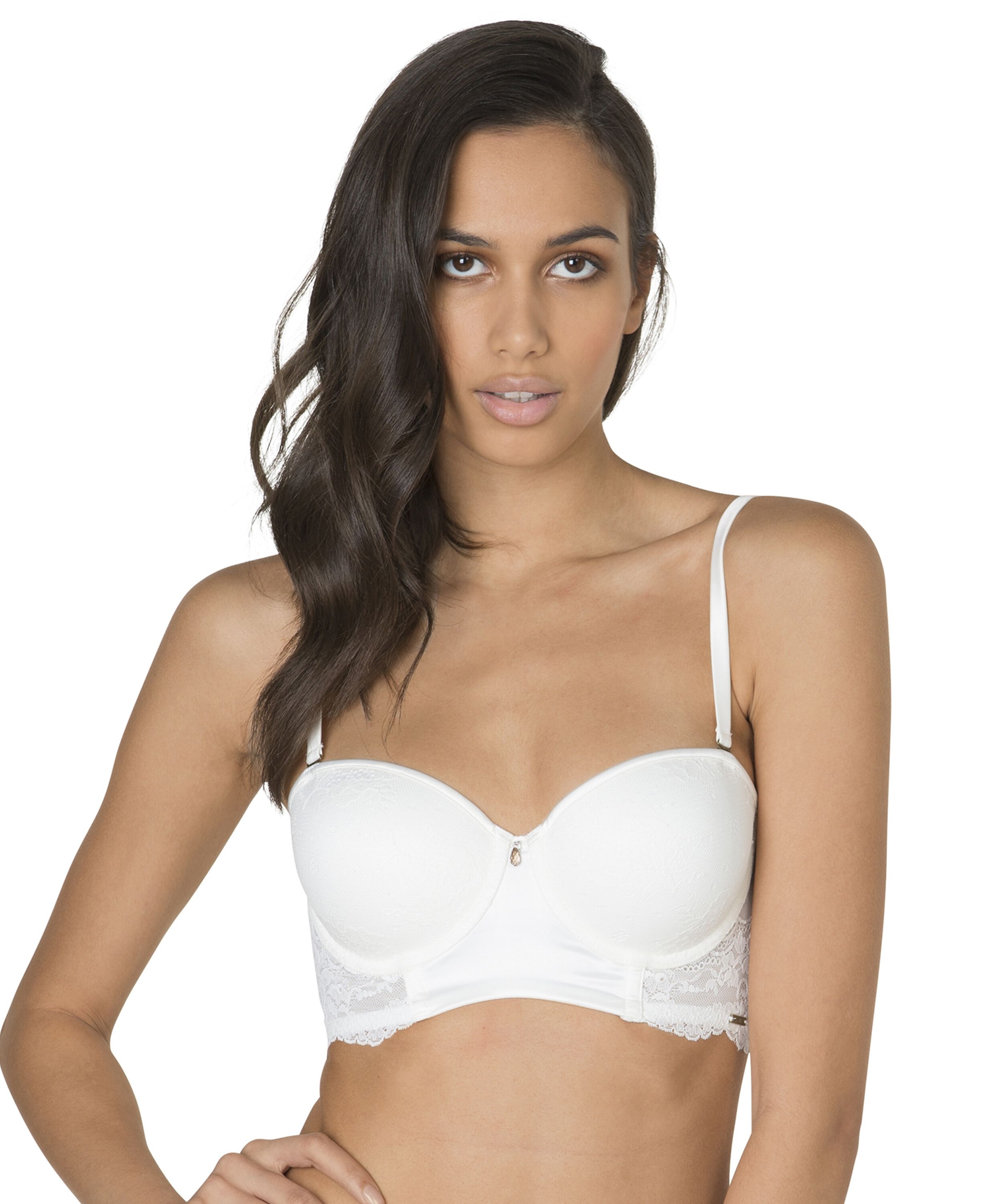 Padded longline underwired bra Rose, Hvit