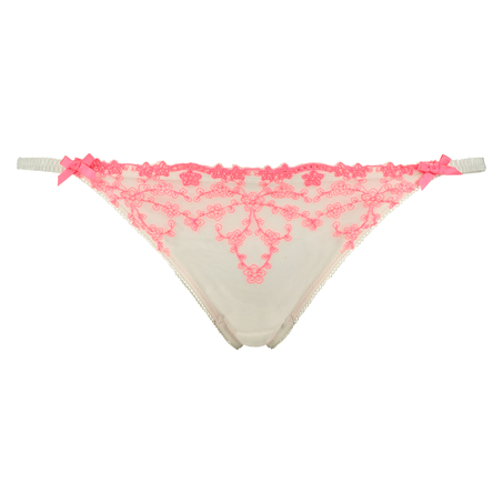 Thong Embroidered, Hvit