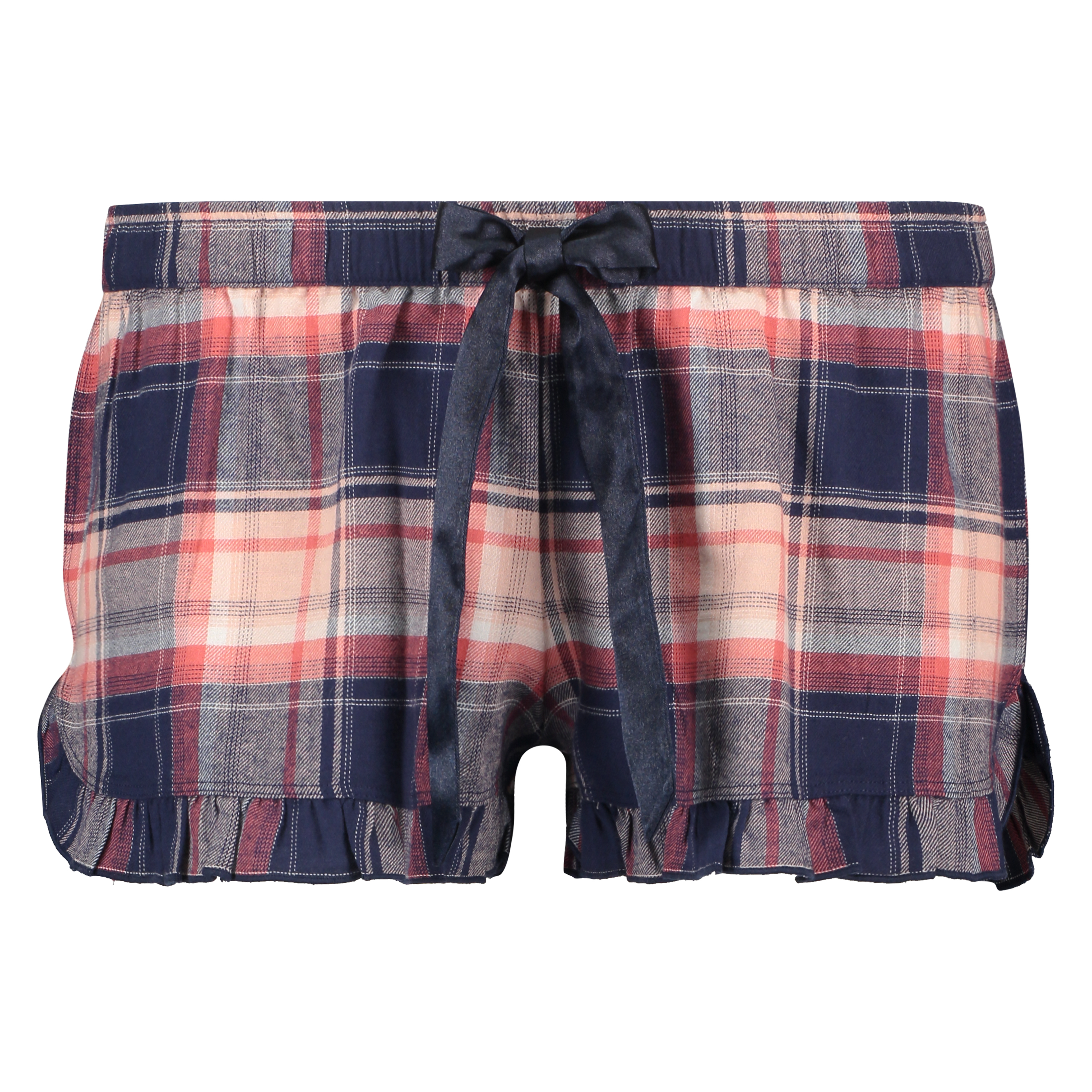 Checked Twill Shorts, Bl&aring;, main
