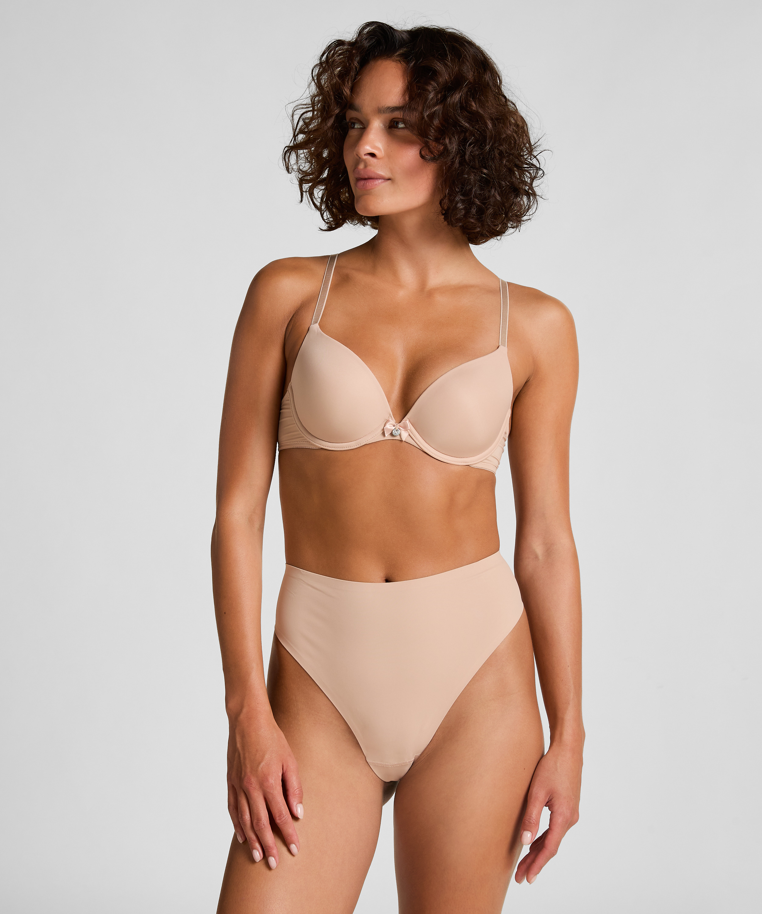 Vattert bh med b&oslash;yle Plunge, Beige, main