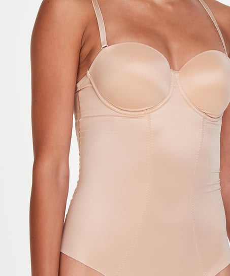 Skulpterende body med forete skåler, Beige