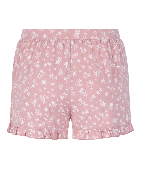Jersey Ruffled Shorts, Rosa