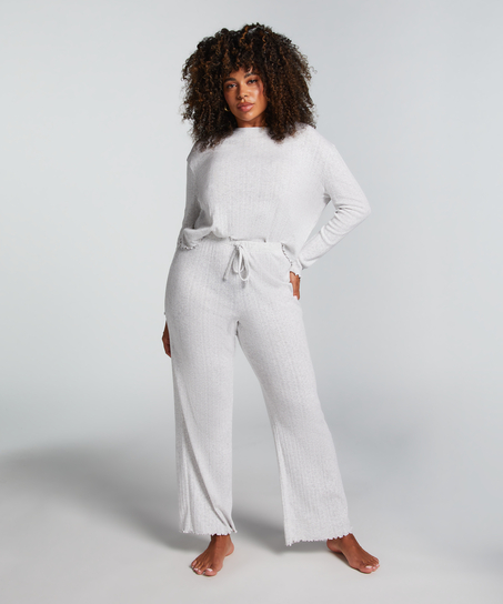 Pyjamabukser Pointelle, Beige