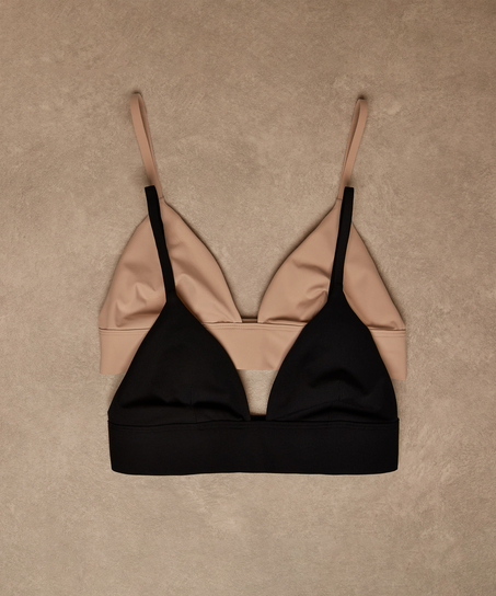 Triangle Bralette Smooth, Svart