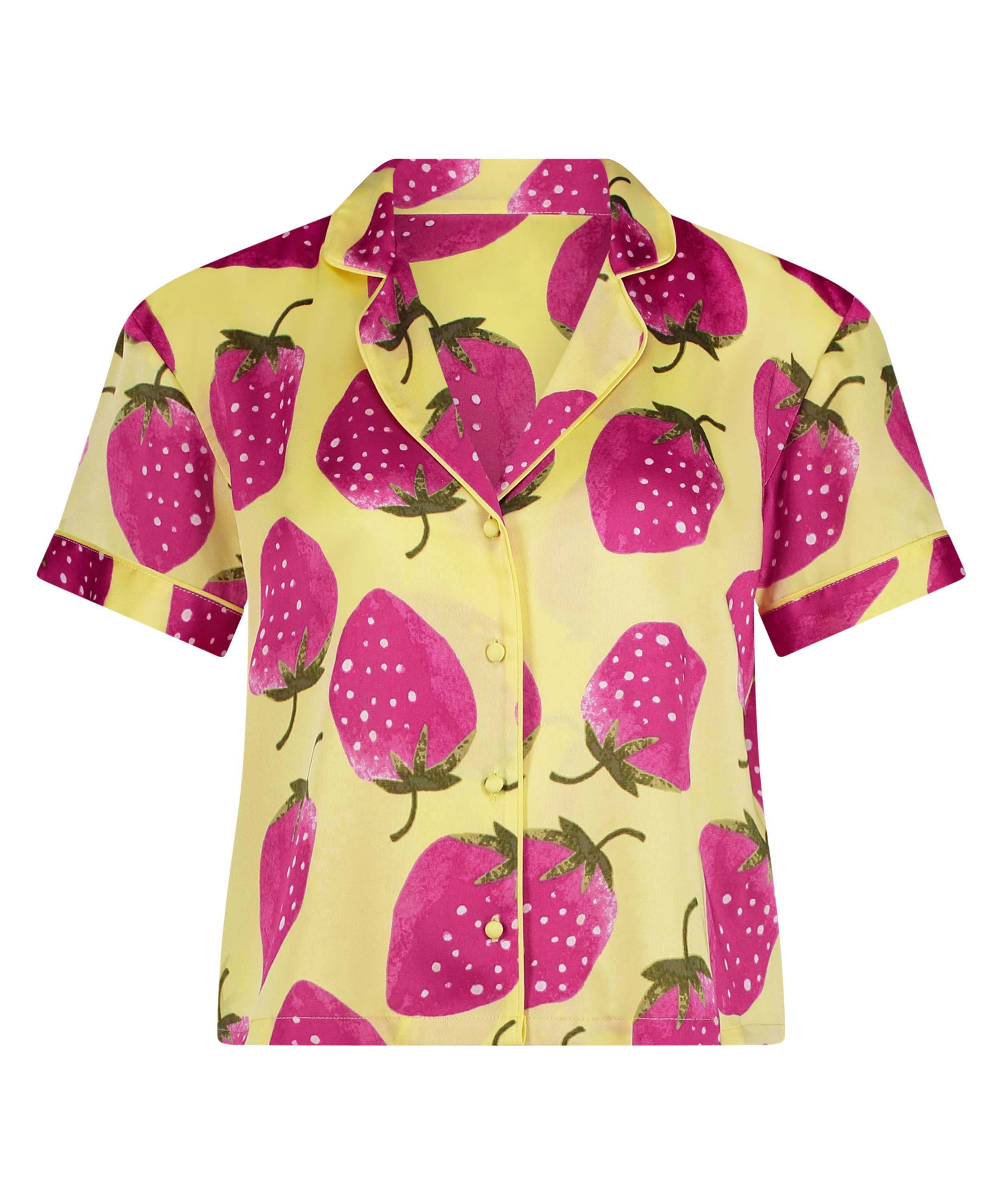 Kortermet jakke i sateng, Gul, main