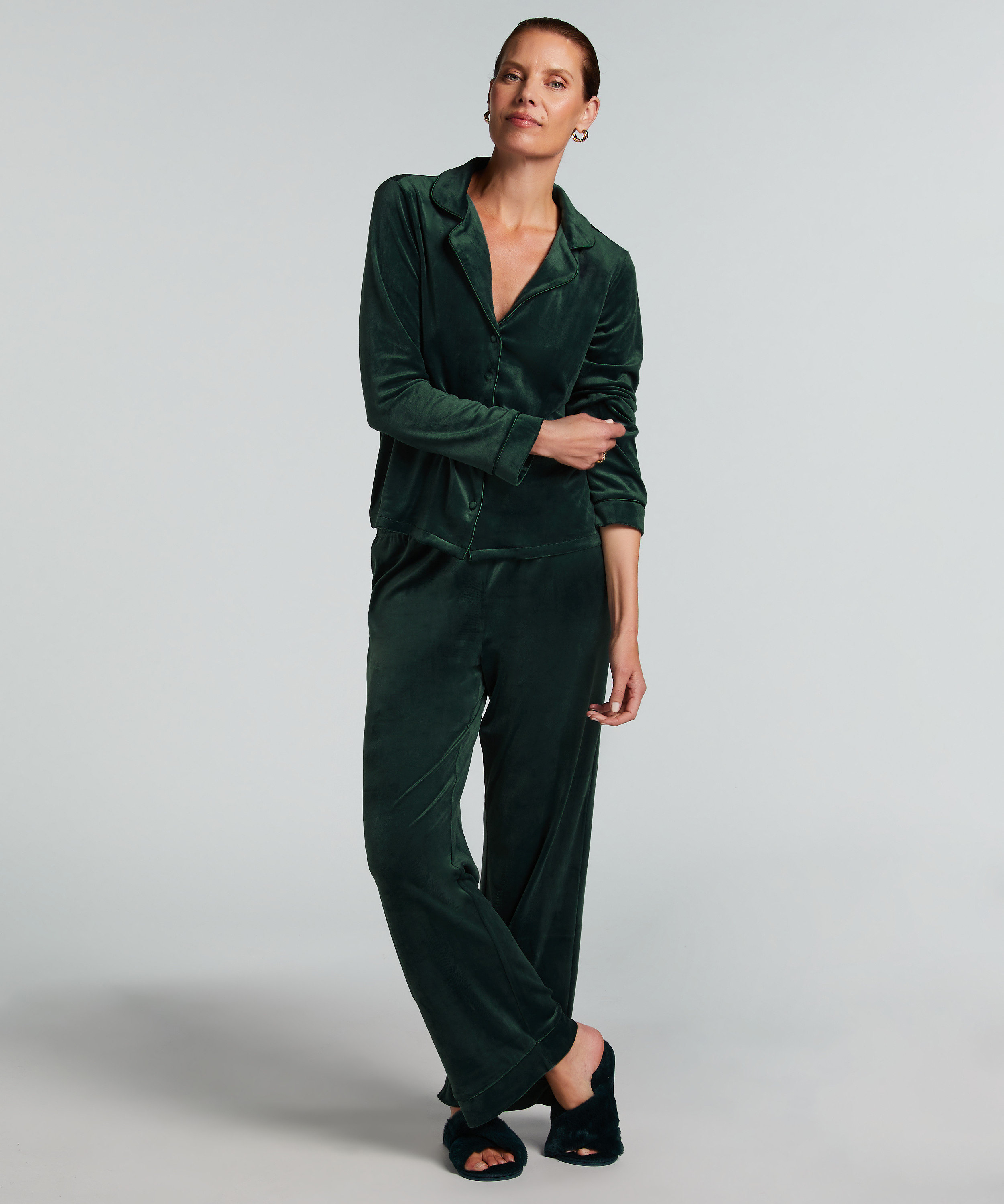 Langermet jakke i vellor, Gr&oslash;nn, main