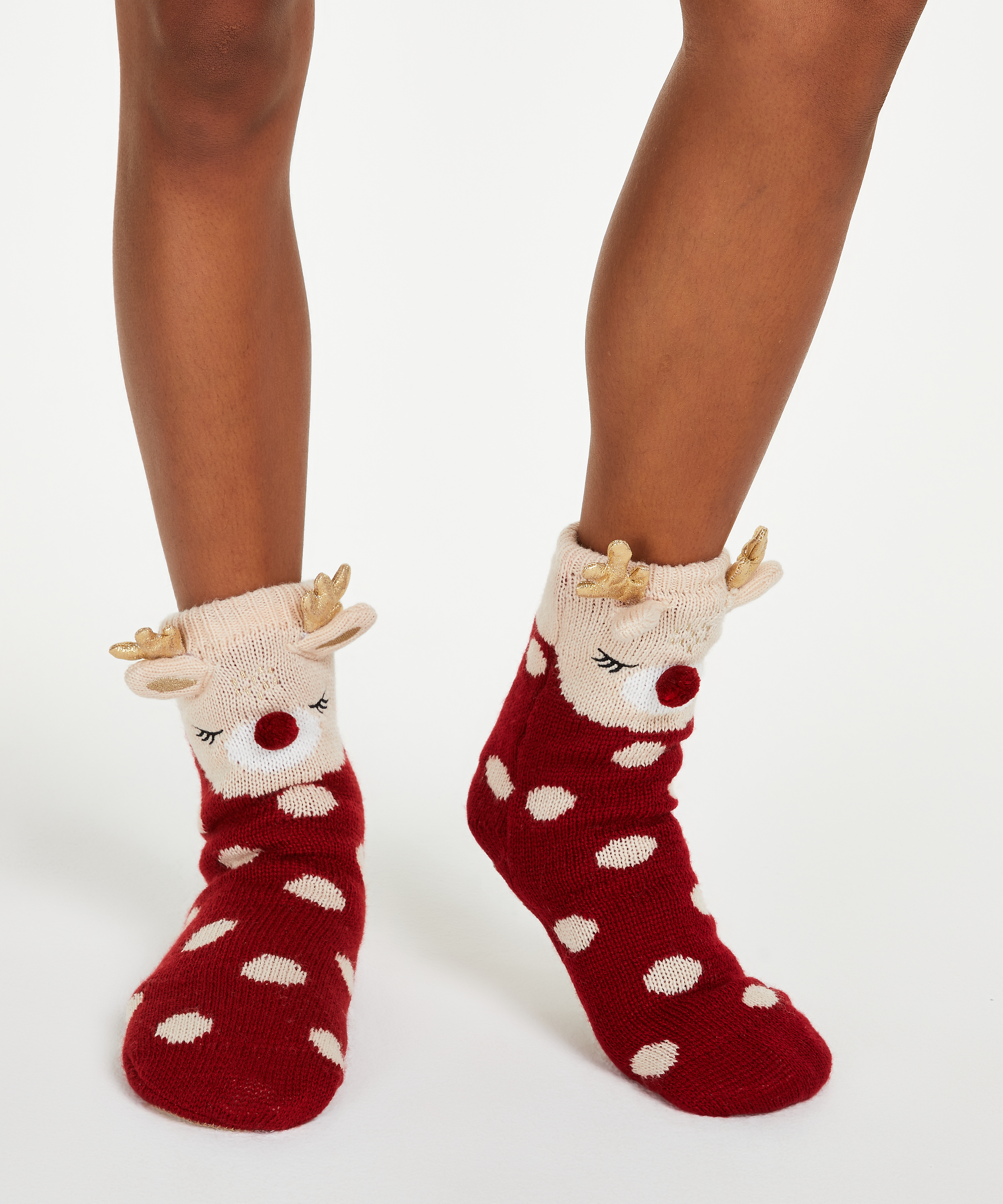 Deer slipper socks, Hvit, main