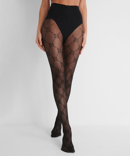 Fishnet HKM x NA-KD panty, Svart