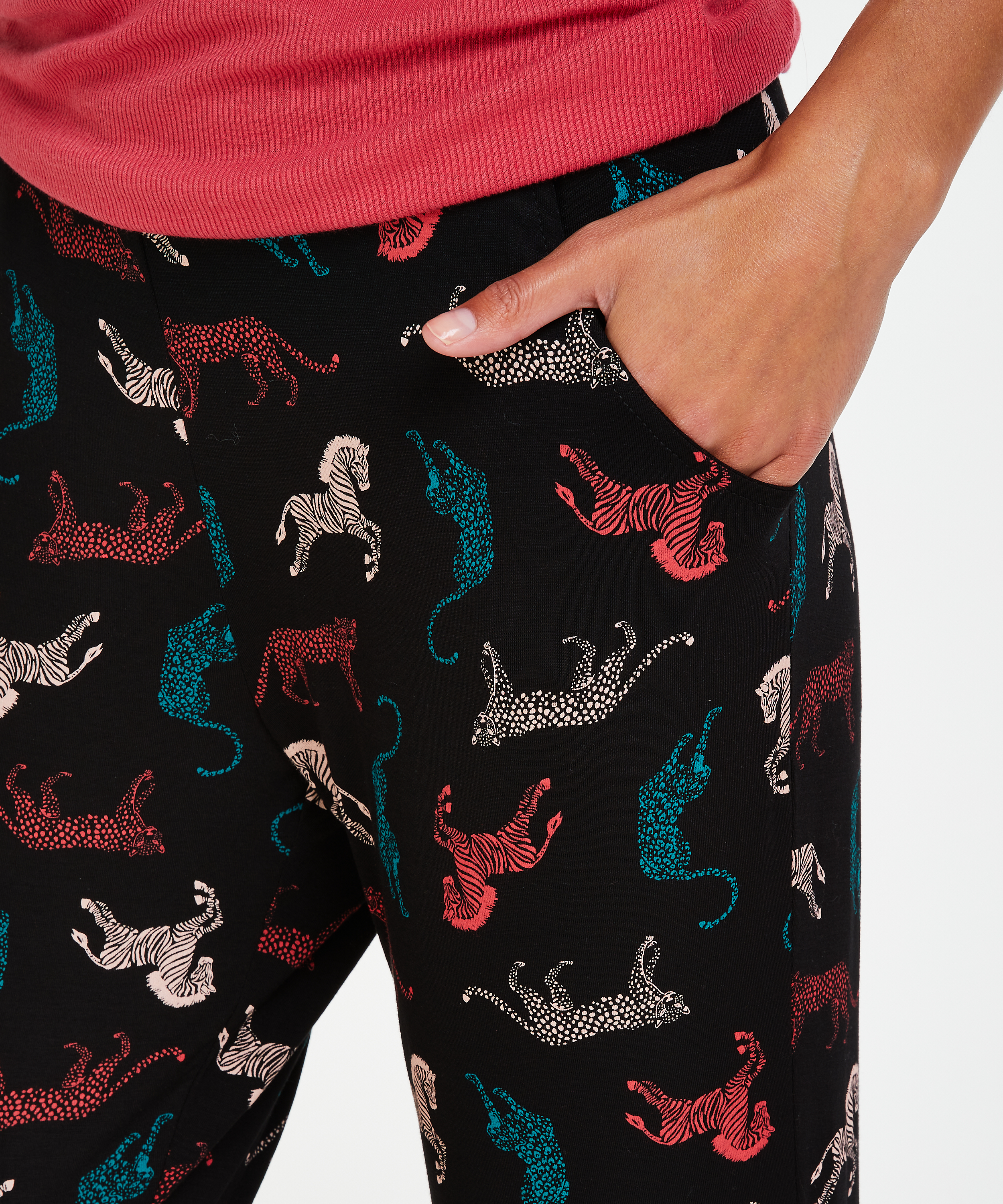 Petite Jersey pysjamasbukser, Svart, main