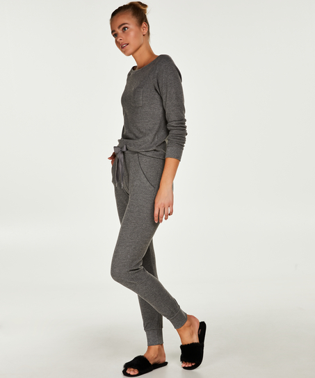 Waffle pyjama set, Grå