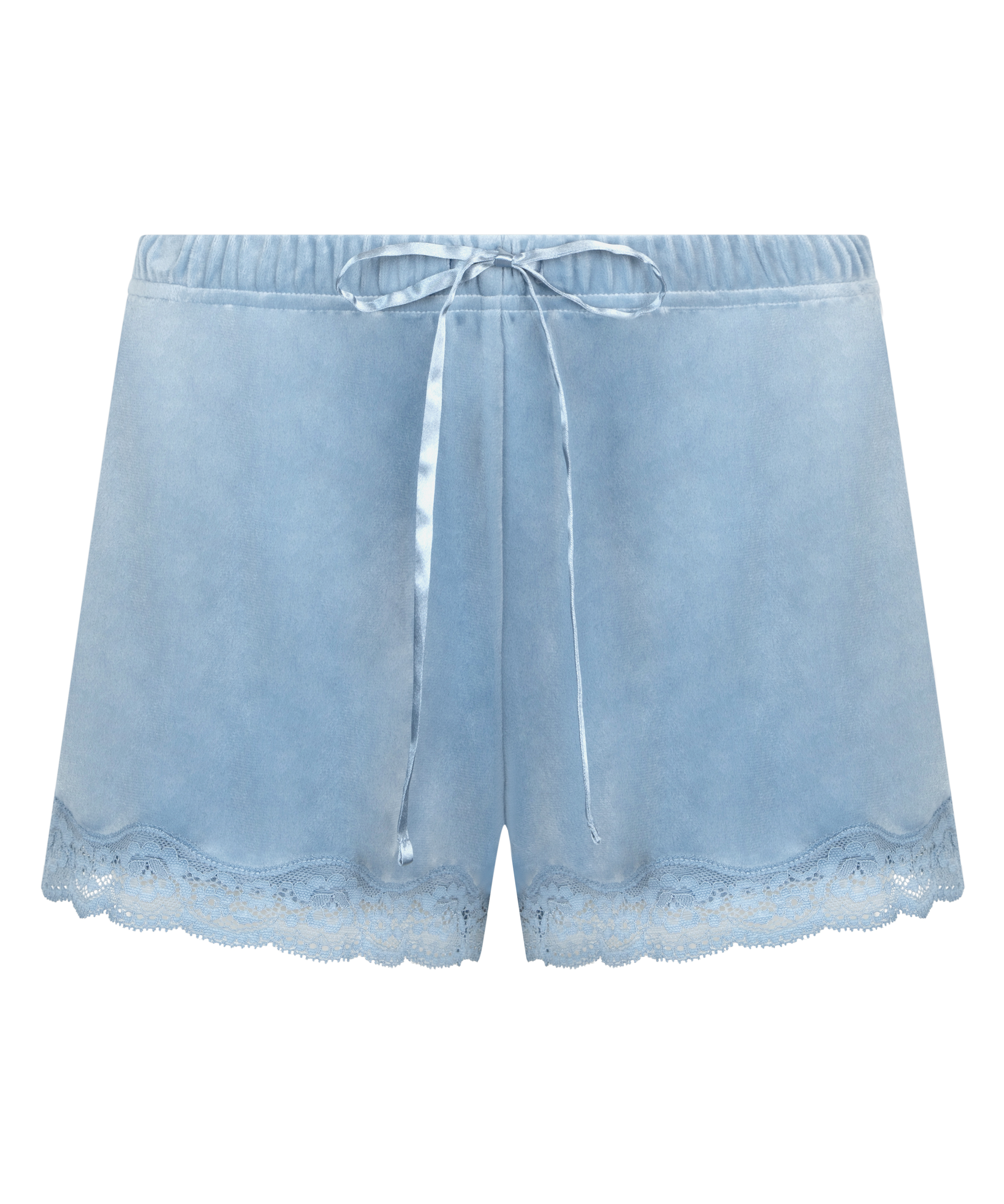 Velvet lace shorts, Blå, main